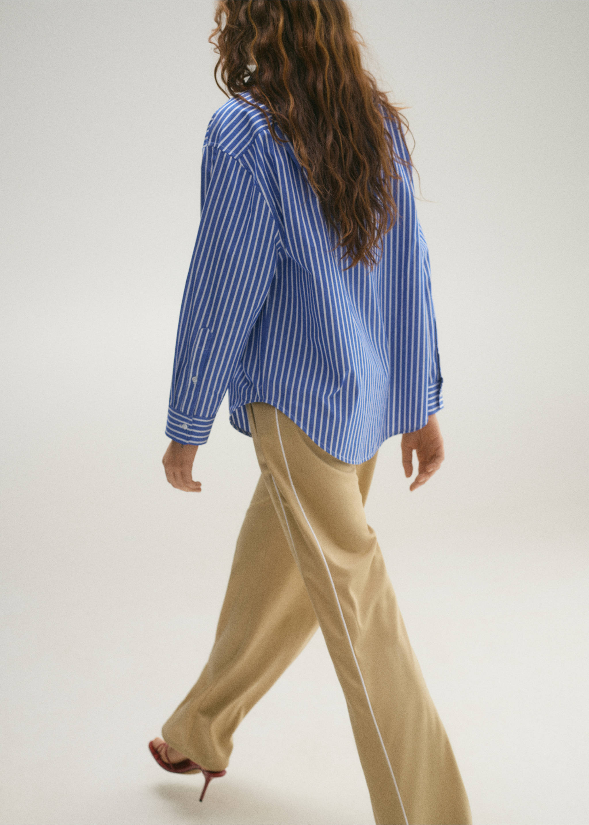 Combined striped shirt - Reverse of the article, Blue. Ref: 87034070-00.