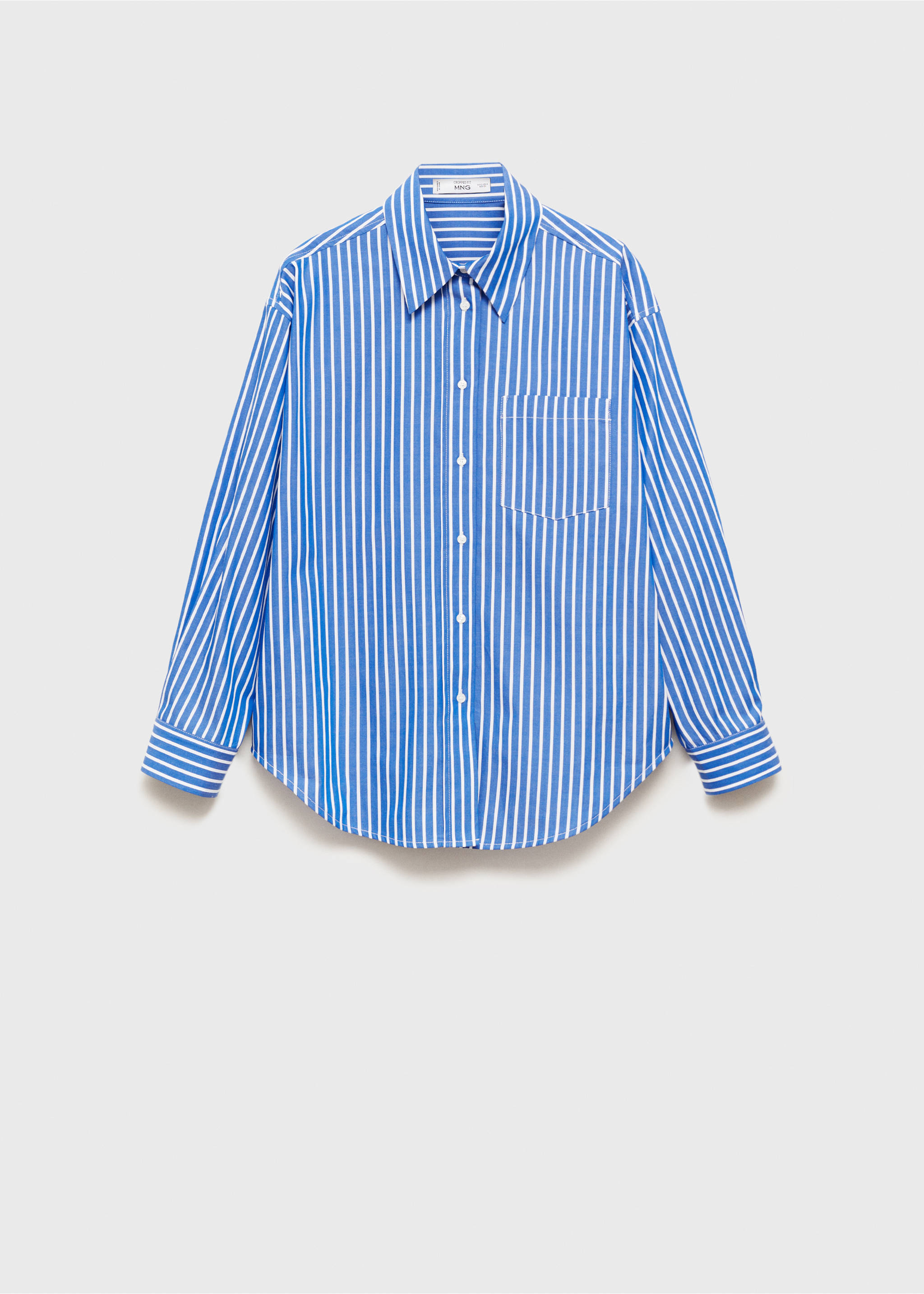 Combined striped shirt - Article without model, Blue. Ref: 87034070-00.