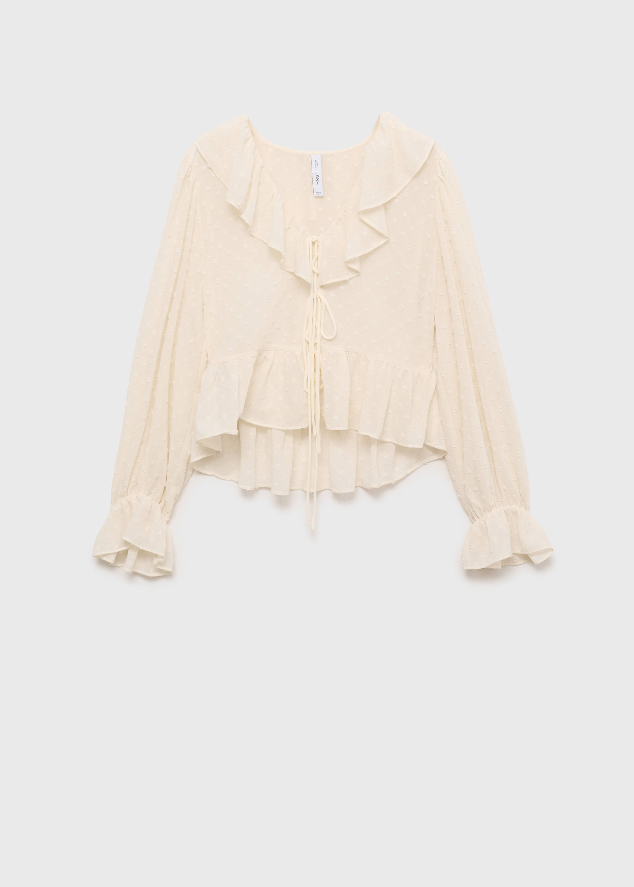 Ruffled blouse with bow closure - Article without model