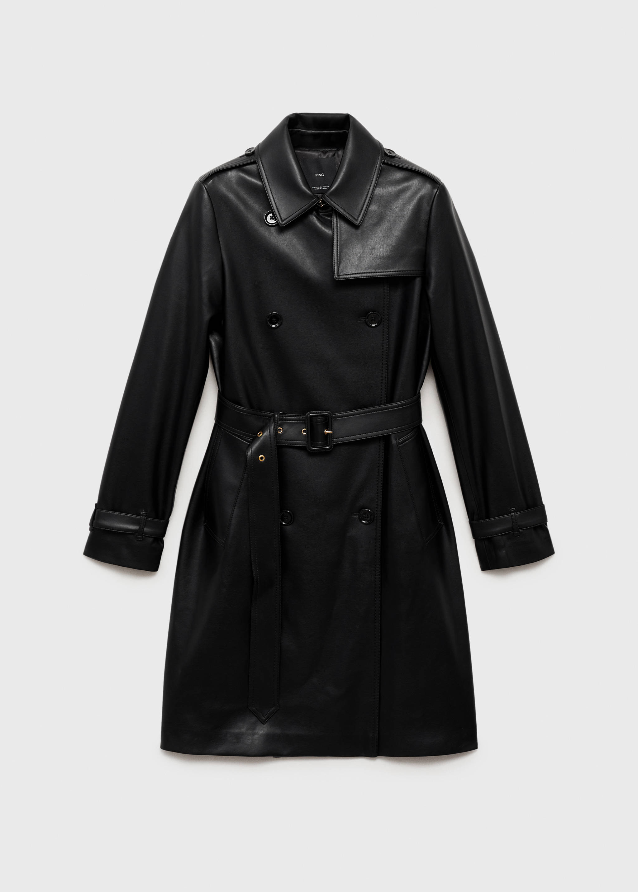 Faux-leather trench coat - Article without model
