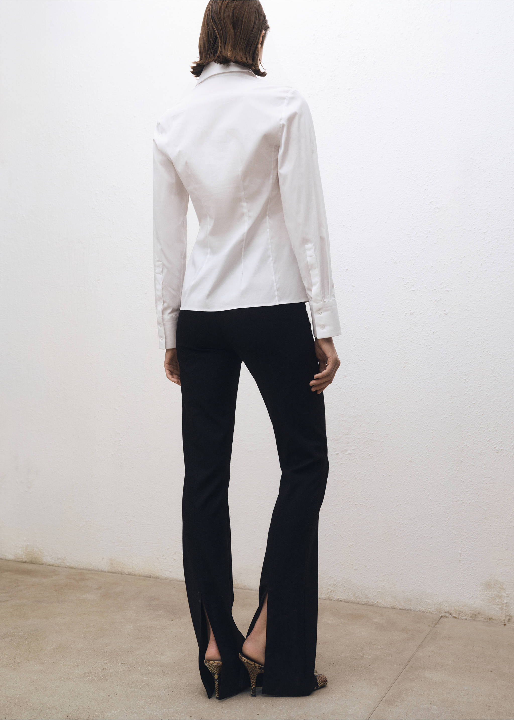 Slim-fit poplin shirt - Reverse of the article, Off White. Ref: 87034082-00.