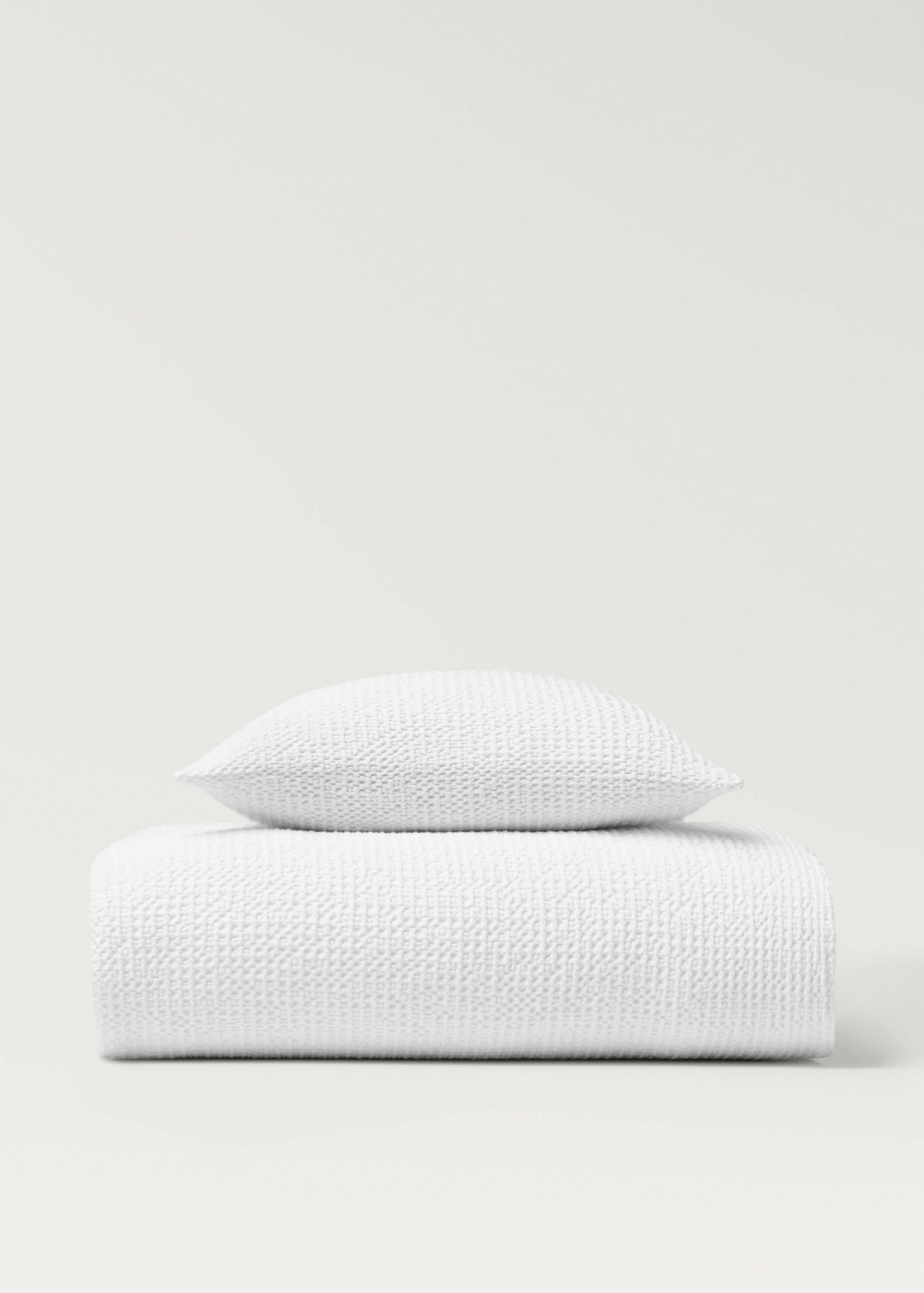 Waffle-cotton garment-dyed bedspread for cot - Details of the article 4