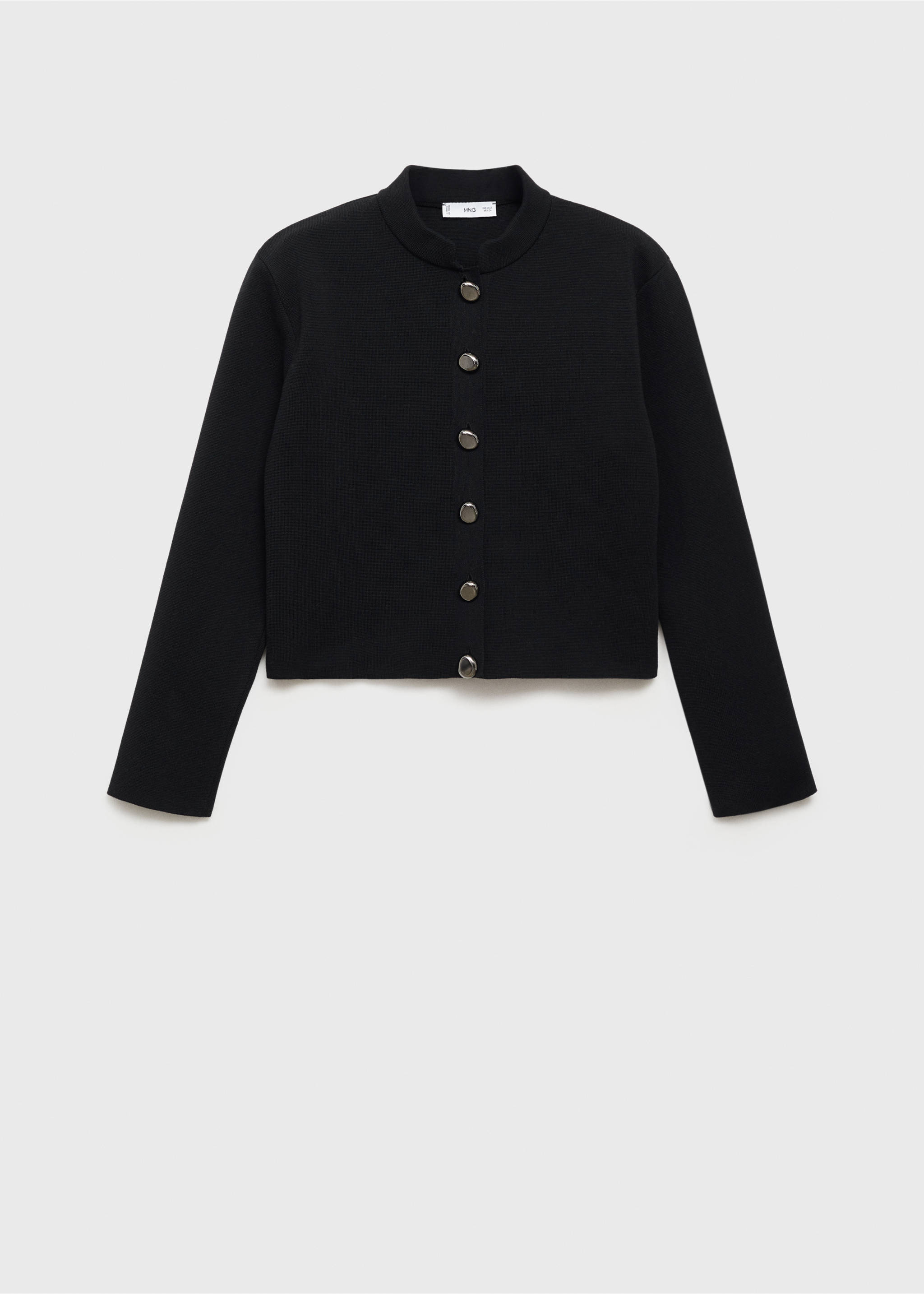 Jacket with jewel-button strip collar - Article without model, Black. Ref: 87034090-00.