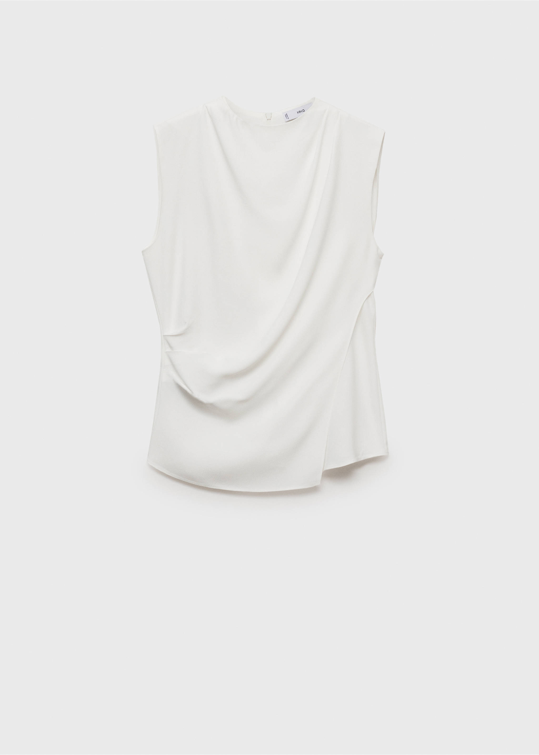 Sleeveless draped blouse - Article without model, Off White. Ref: 87034092-00.