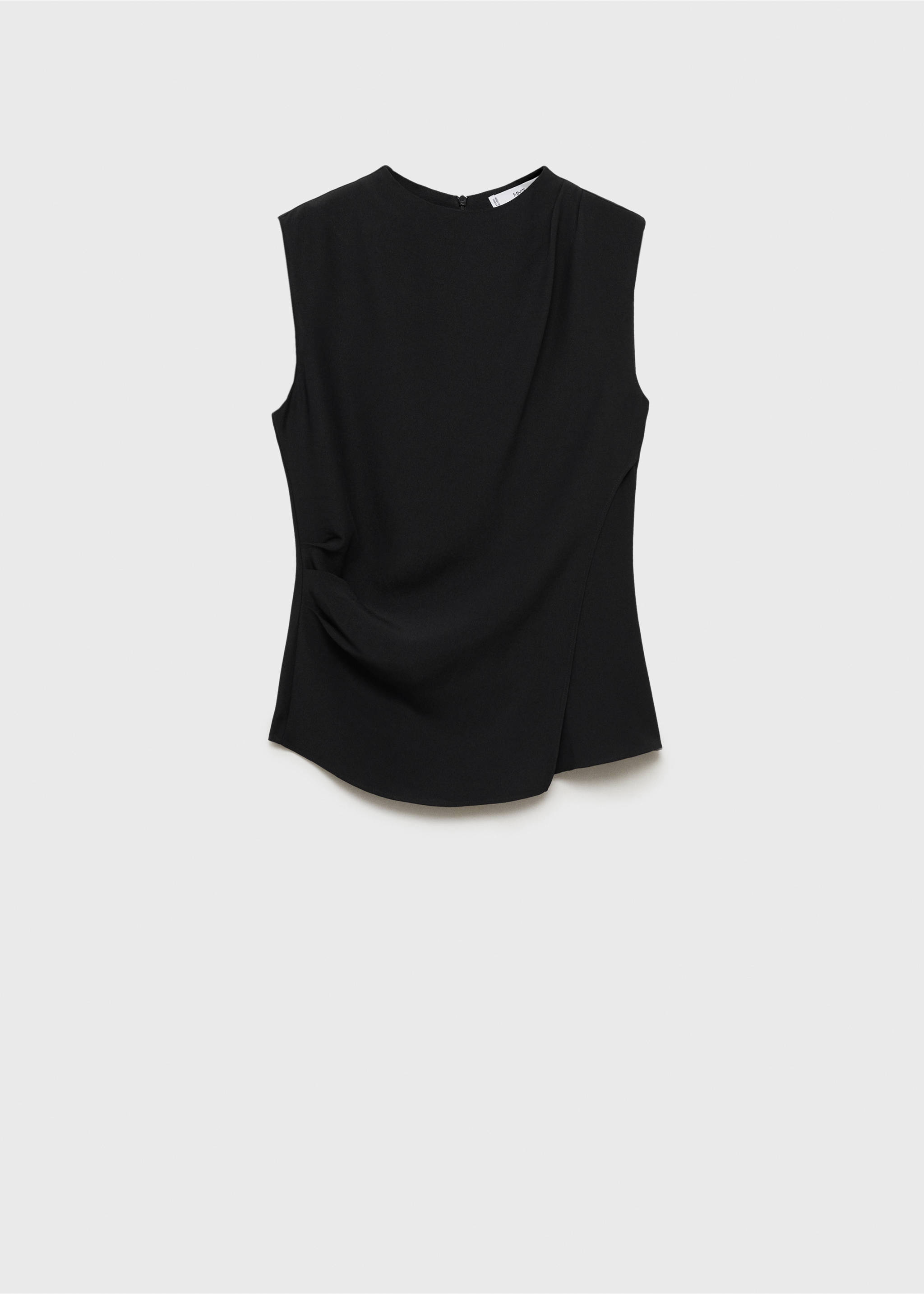 Sleeveless draped blouse - Article without model, Black. Ref: 87034092-00.