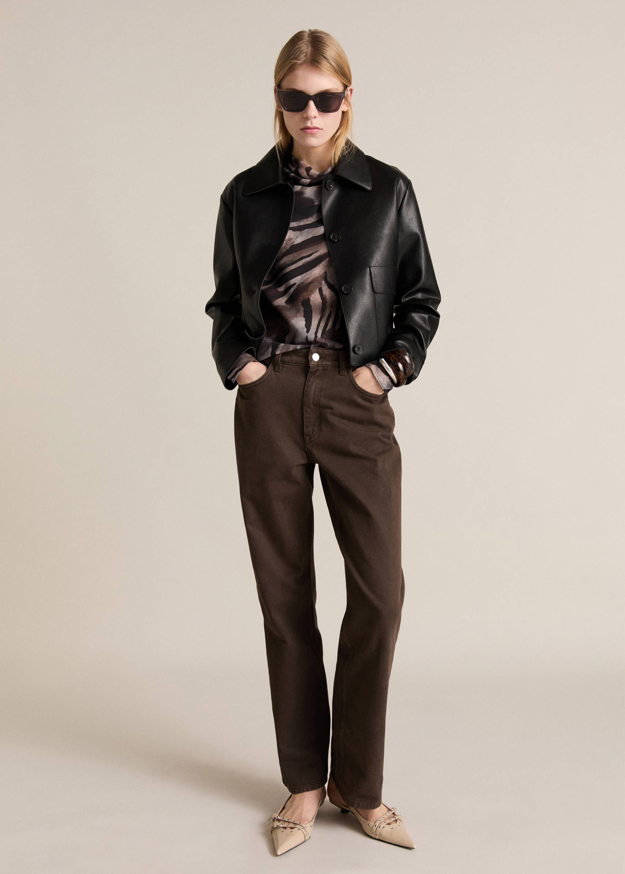 Zebra satin blouse - General plane