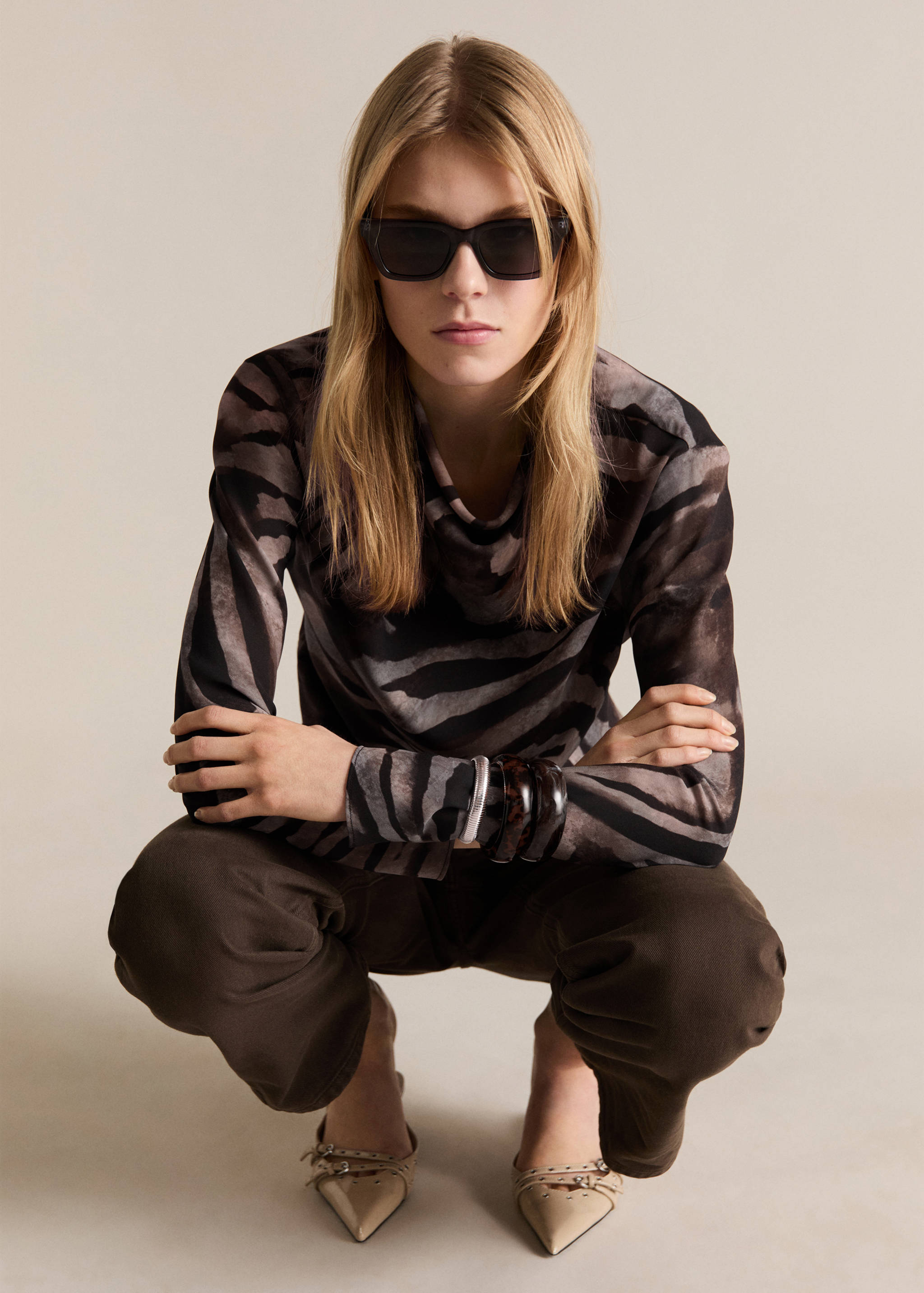 Zebra satin blouse - Details of the article 2