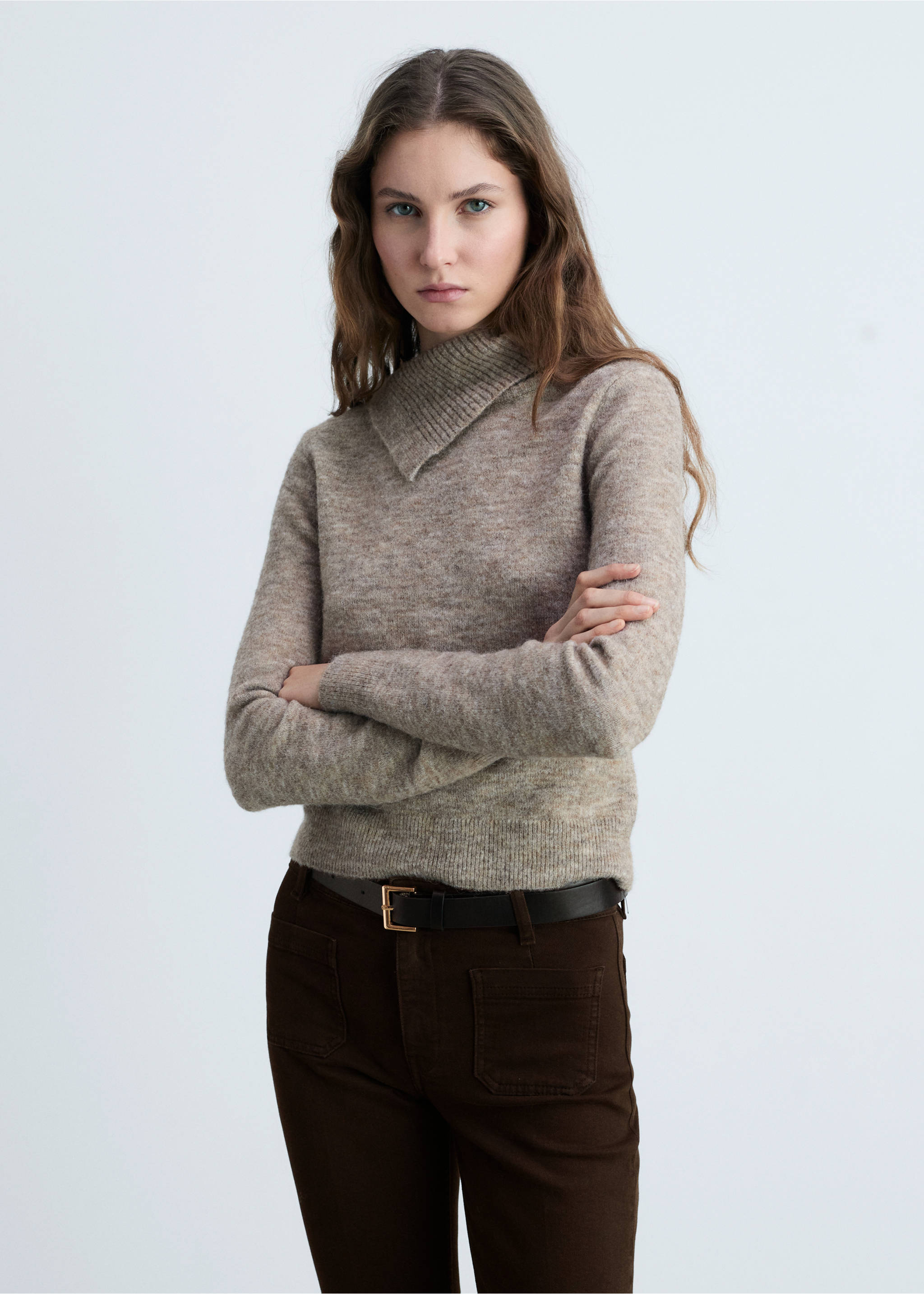 Utsvängda korta jeans med fickor - Detaljer om artikeln 1, Choklad. Ref: 87034096-00.