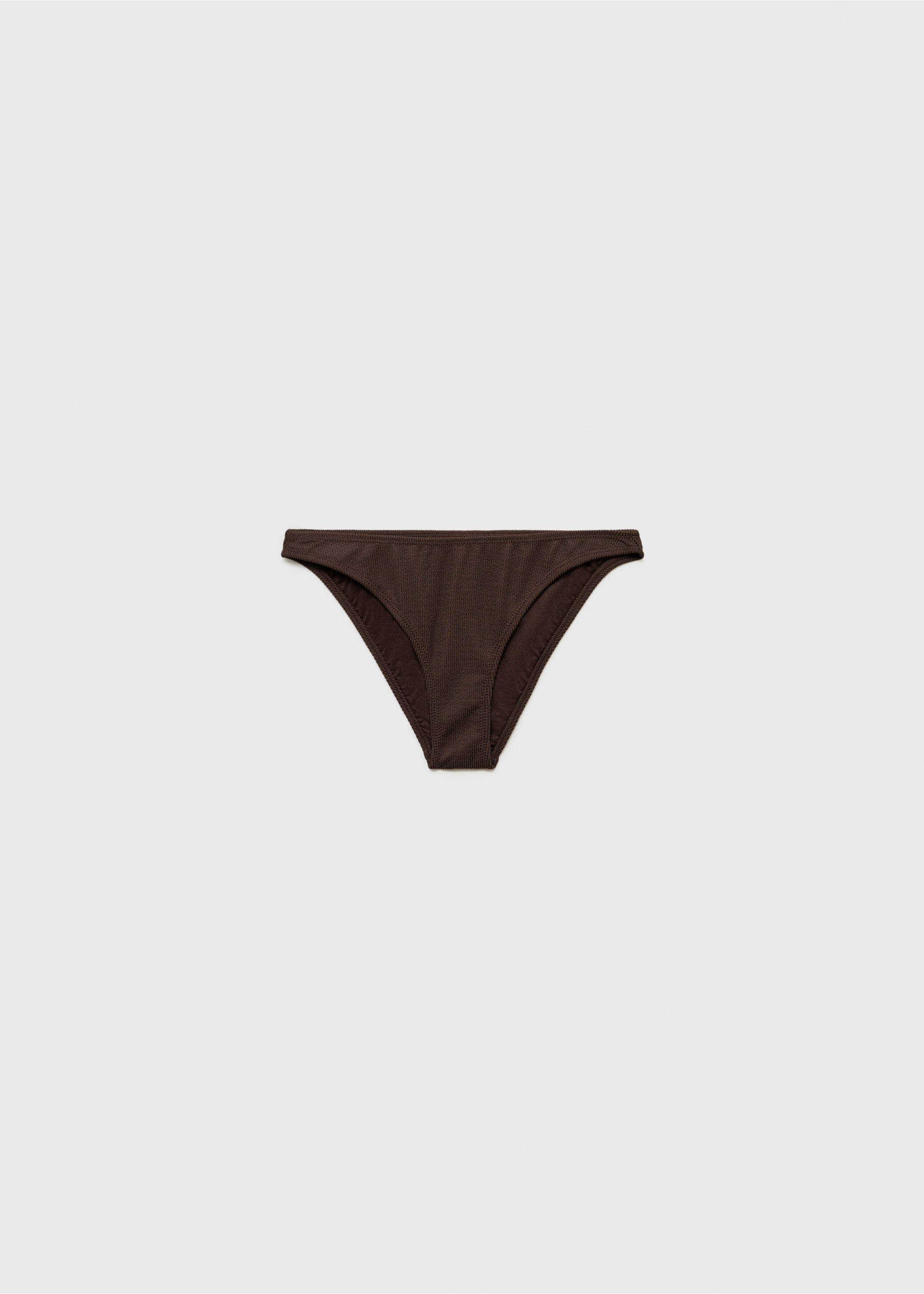 Ribbed bikini bottom - Article without model, Chocolate. Ref: 87034389-00.