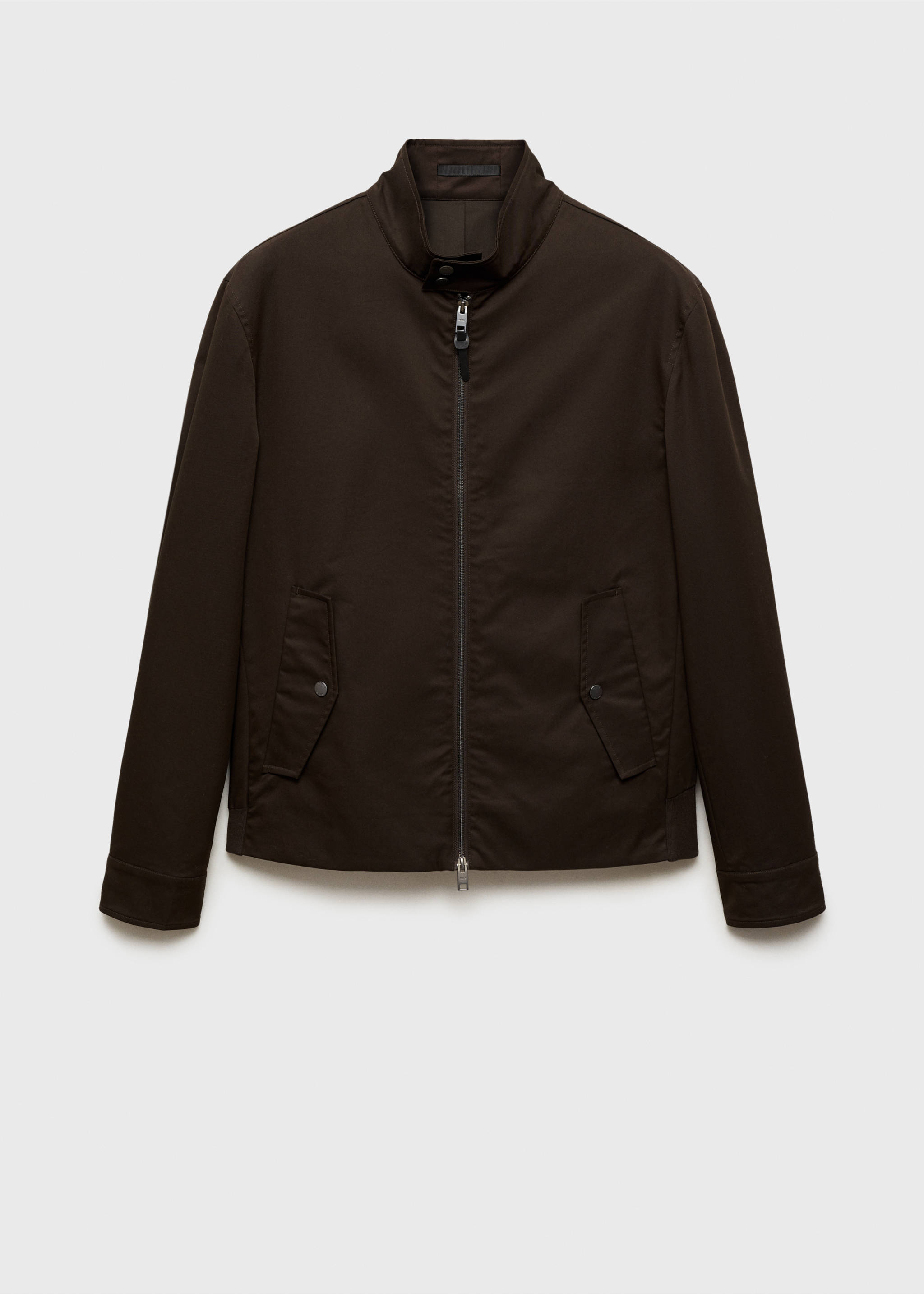 Water-repellent cotton jacket - Article without model, Chocolate. Ref: 87034391-00.