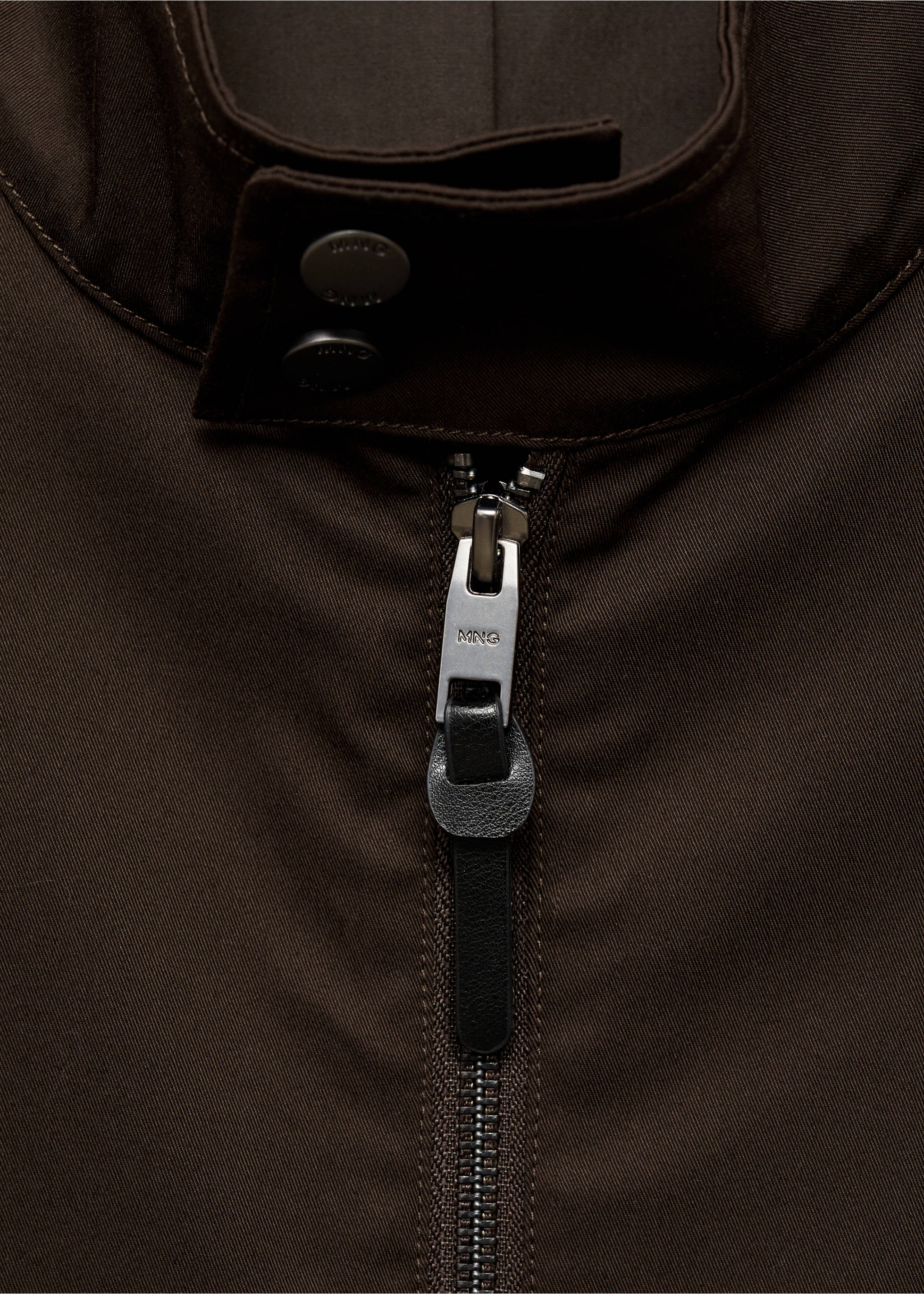 Water-repellent cotton jacket - Details of the article 8, Chocolate. Ref: 87034391-00.