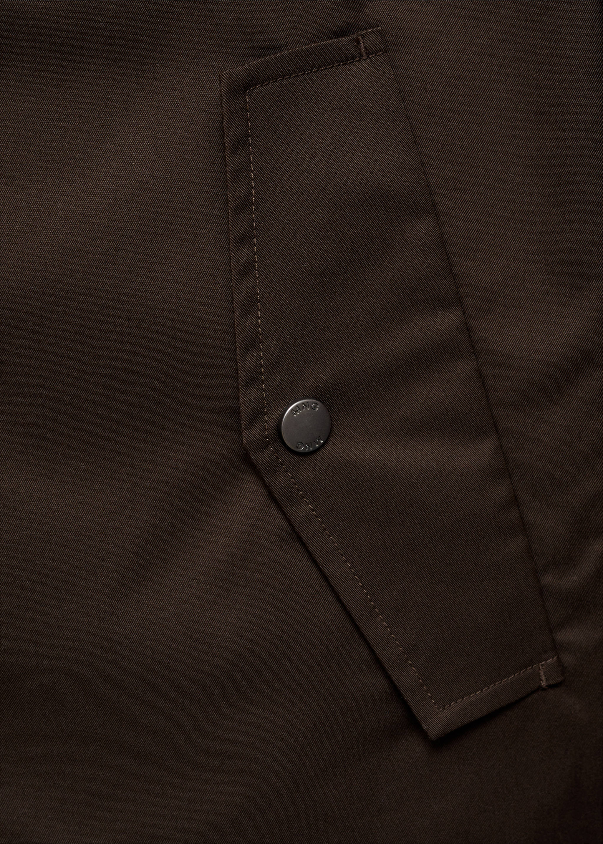 Water-repellent cotton jacket - Details of the article 0, Chocolate. Ref: 87034391-00.