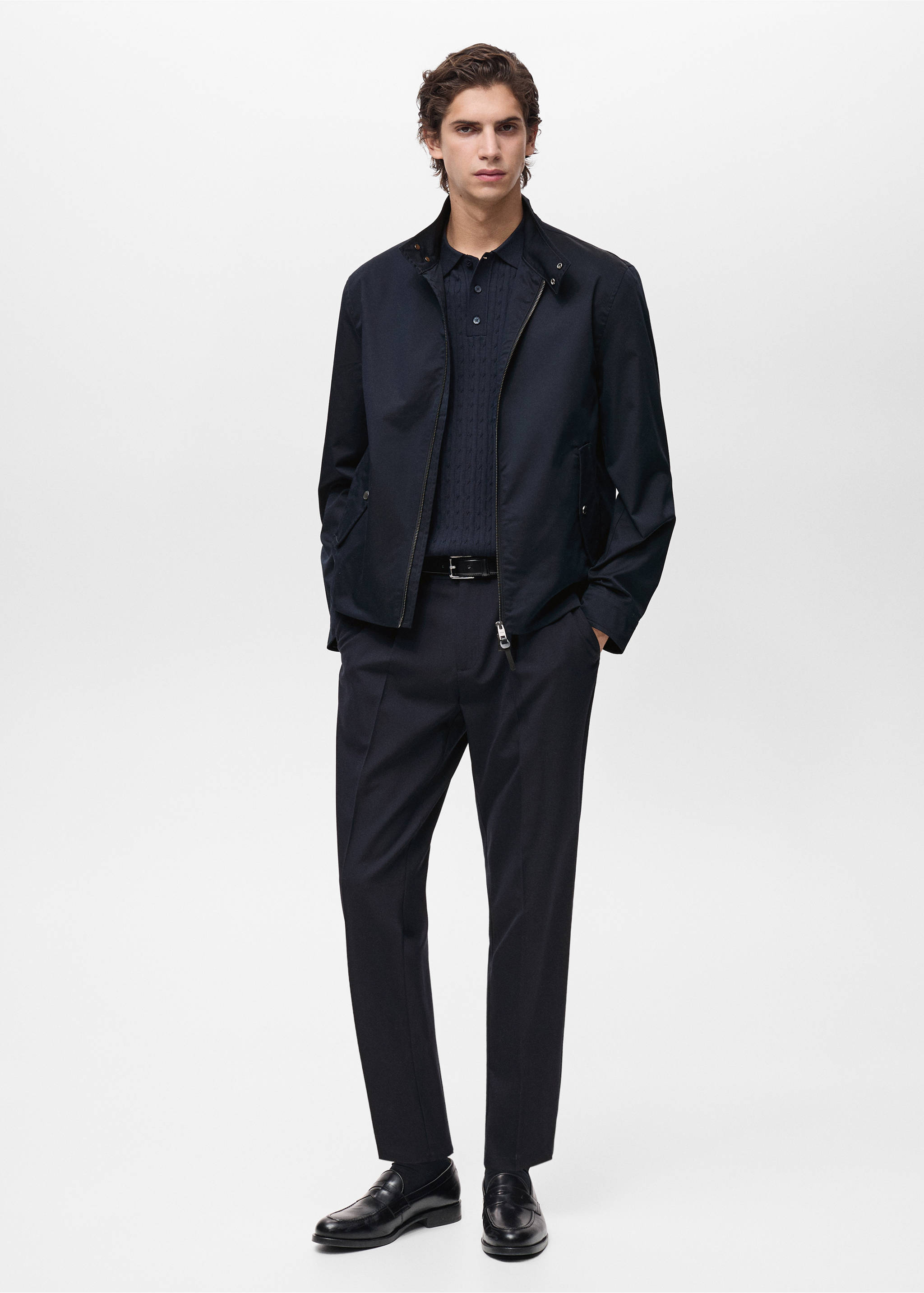 Water-repellent cotton jacket - General plane, Night Blue. Ref: 87034391-00.