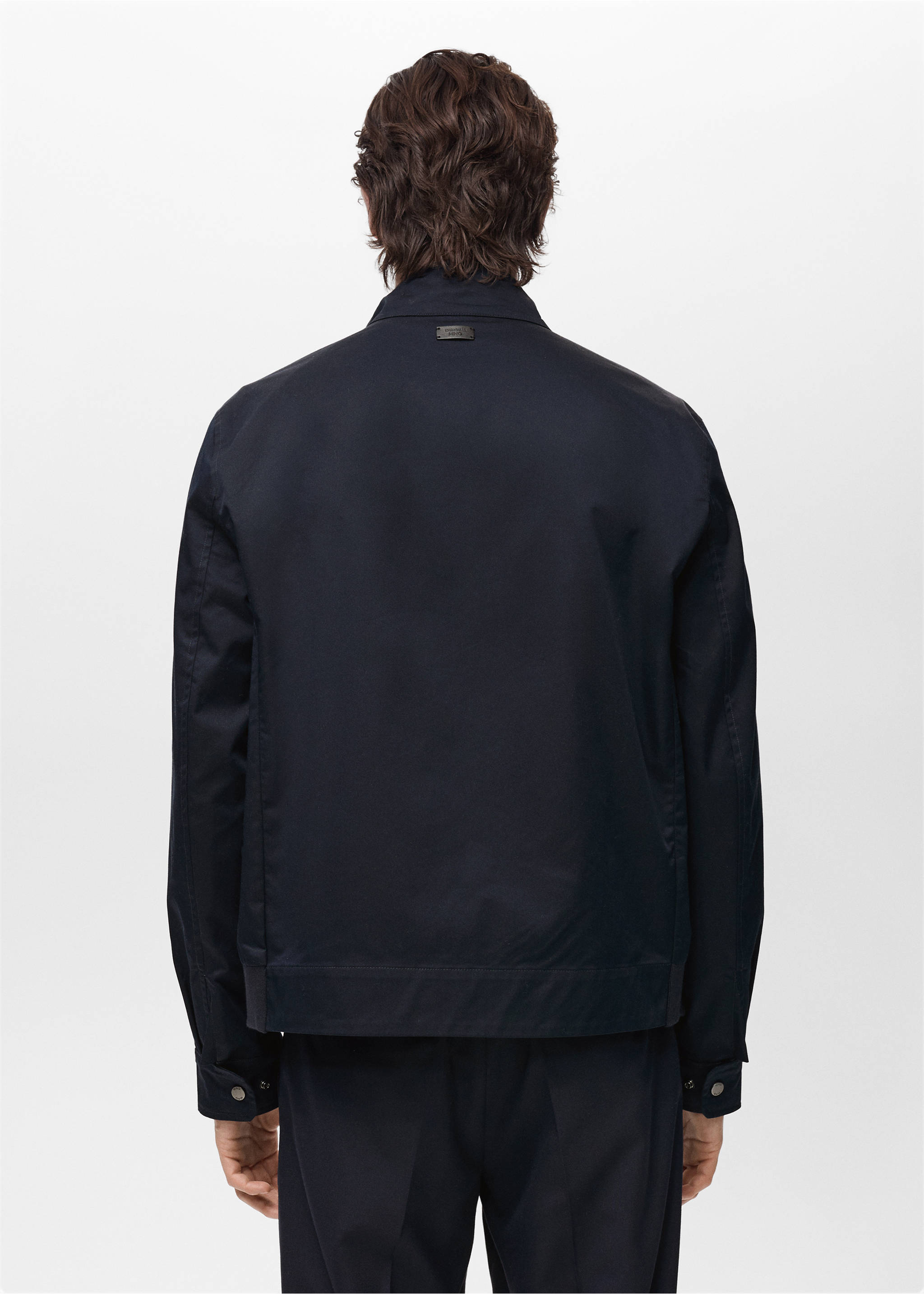Water-repellent cotton jacket - Reverse of the article, Night Blue. Ref: 87034391-00.