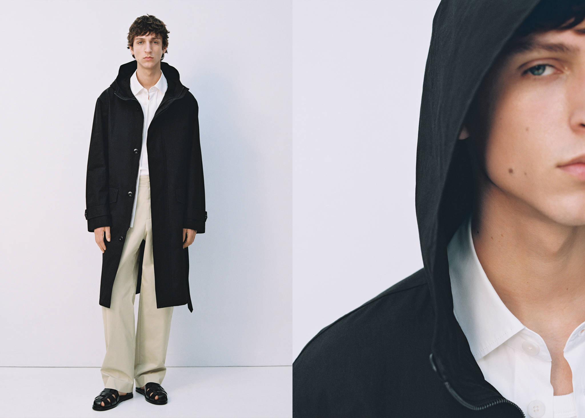 Trench coat with belt and hood - Panoramic plane