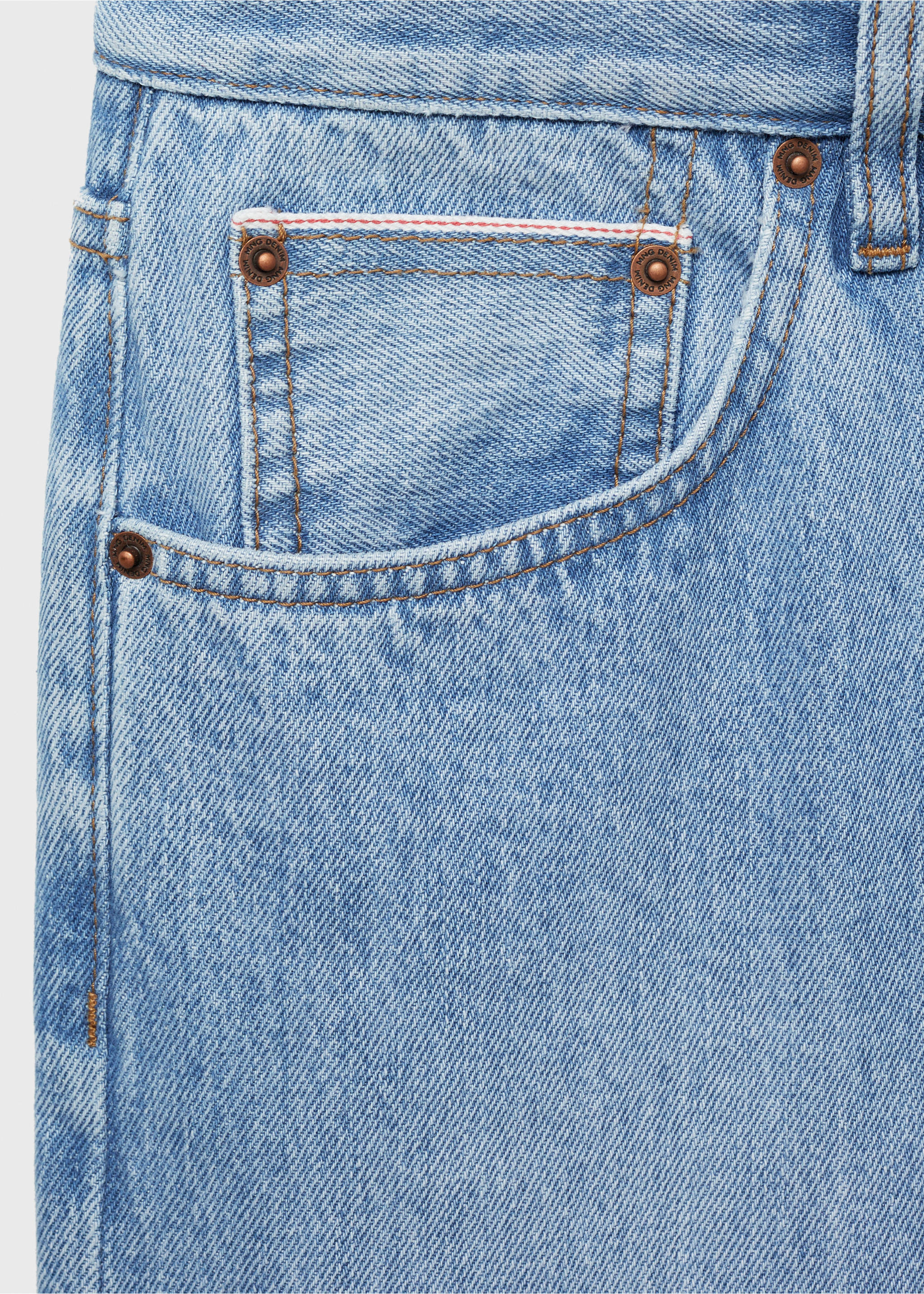 Tapered-fit selvedge jeans - Details of the article 8, Medium Blue. Ref: 87034395-00.