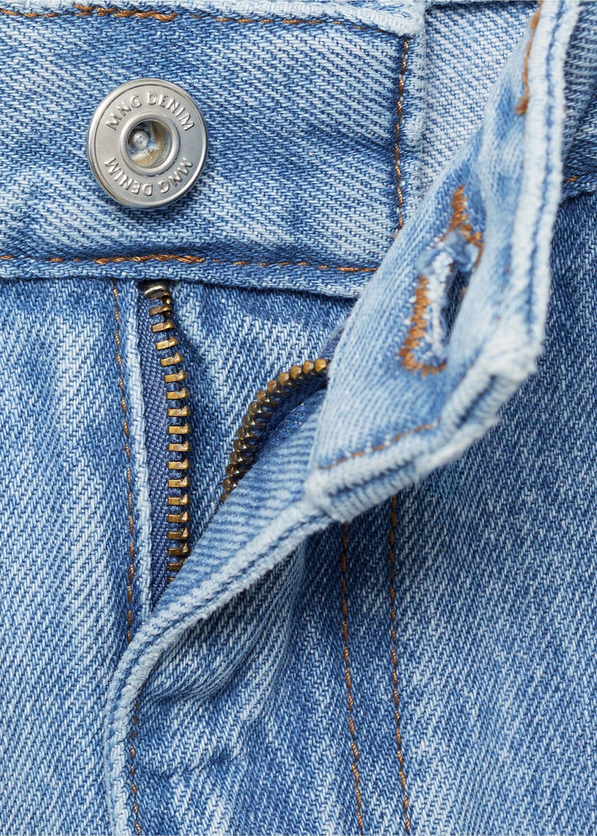 Tapered-fit selvedge jeans - Details of the article 0, Medium Blue. Ref: 87034395-00.