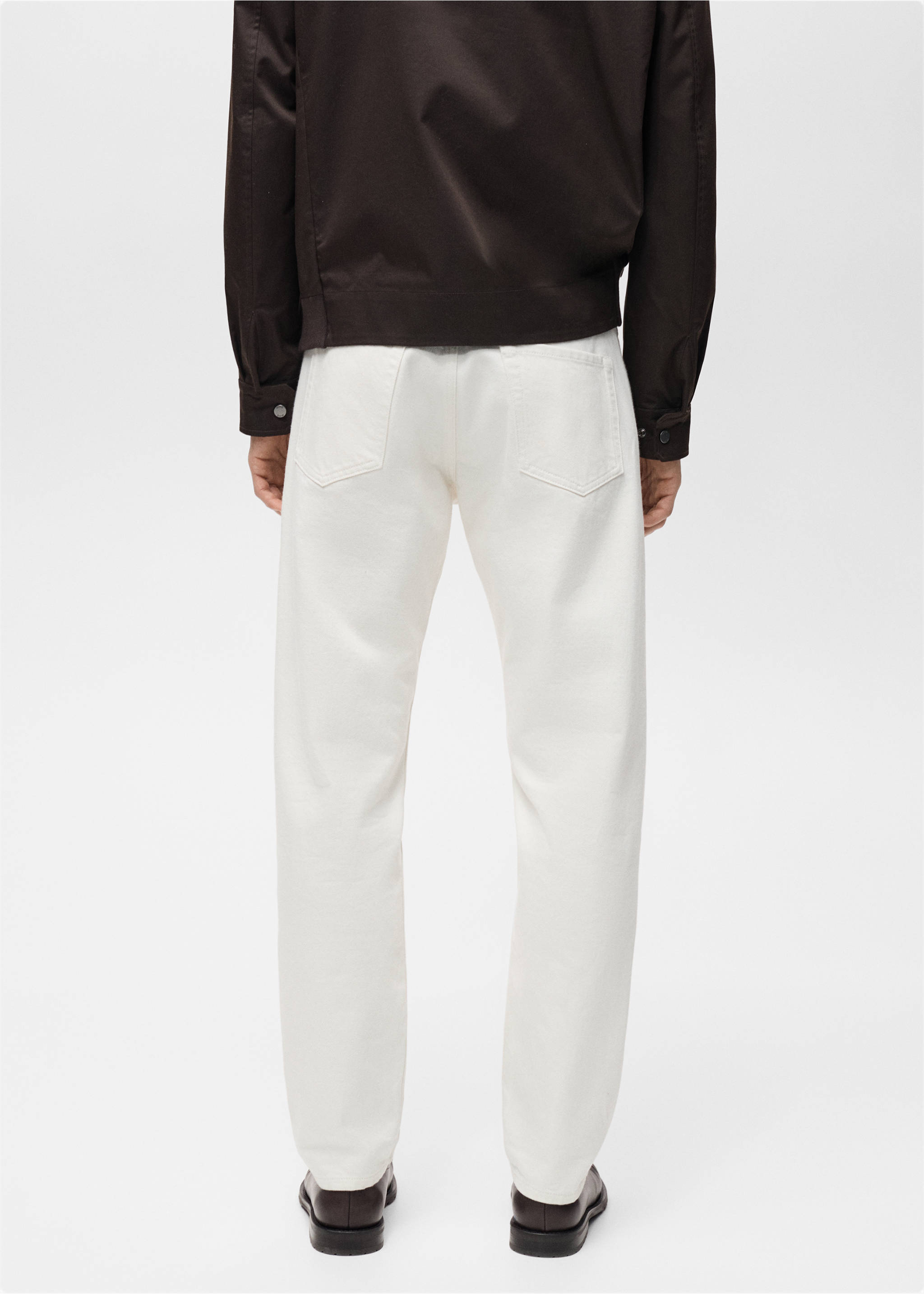 Jean selvedge tapered -fit - Verso de l’article, Blanc cassé. Ref: 87034396-00.