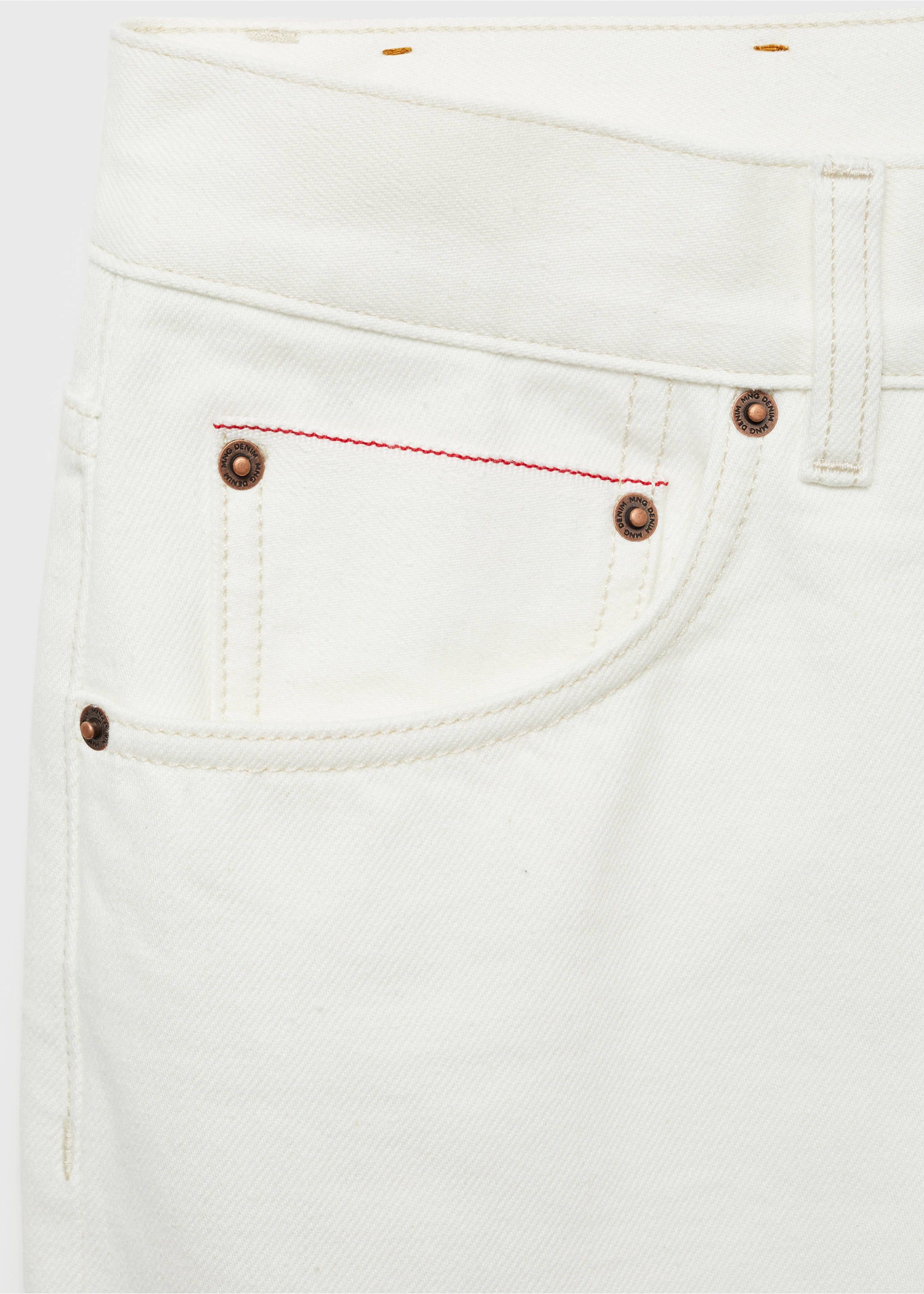 Jean selvedge tapered -fit - Détail de l'article 8, Blanc cassé. Ref: 87034396-00.