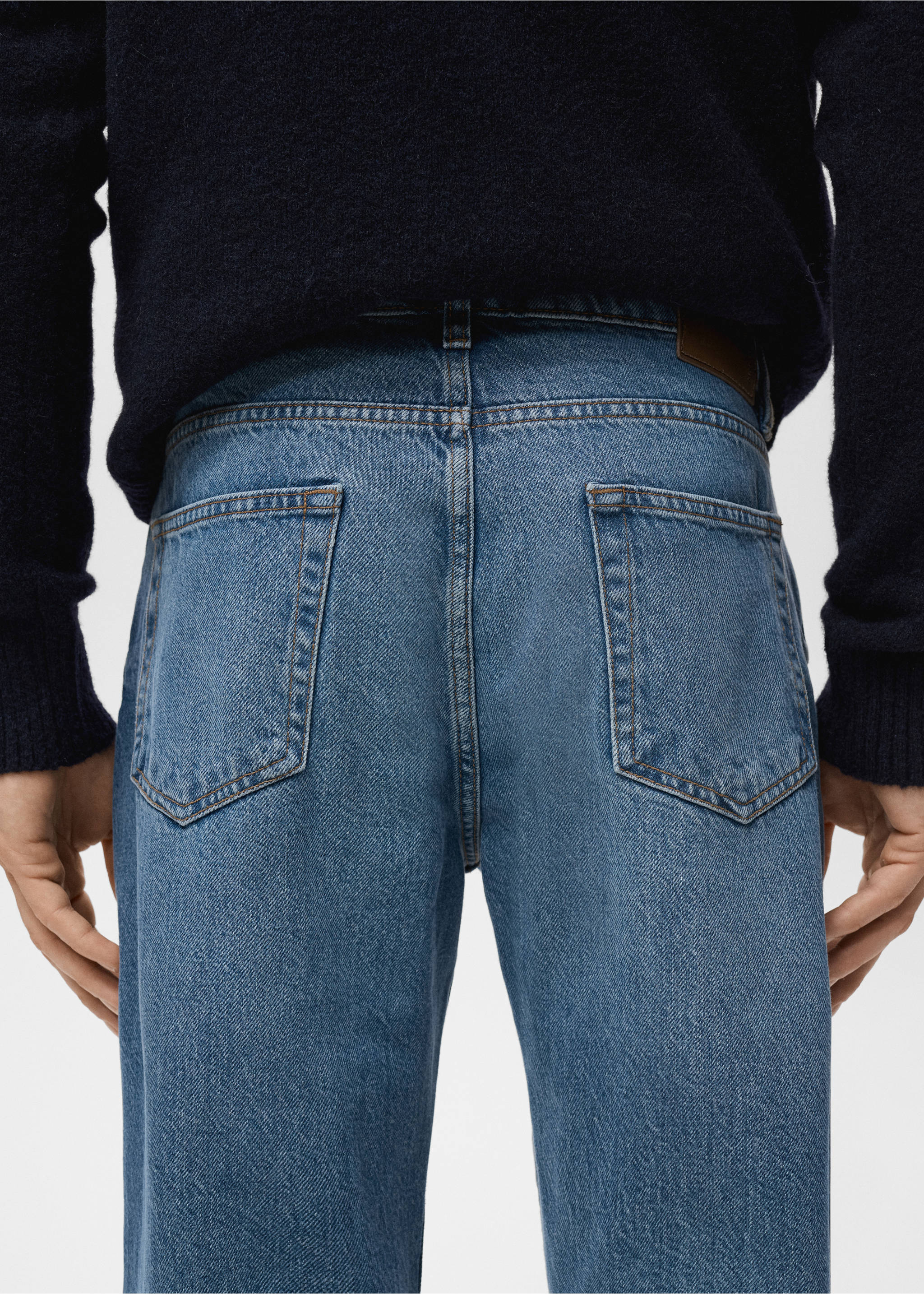 Bob regular-fit jeans - Details of the article 3, Dark Blue. Ref: 87034399-00.