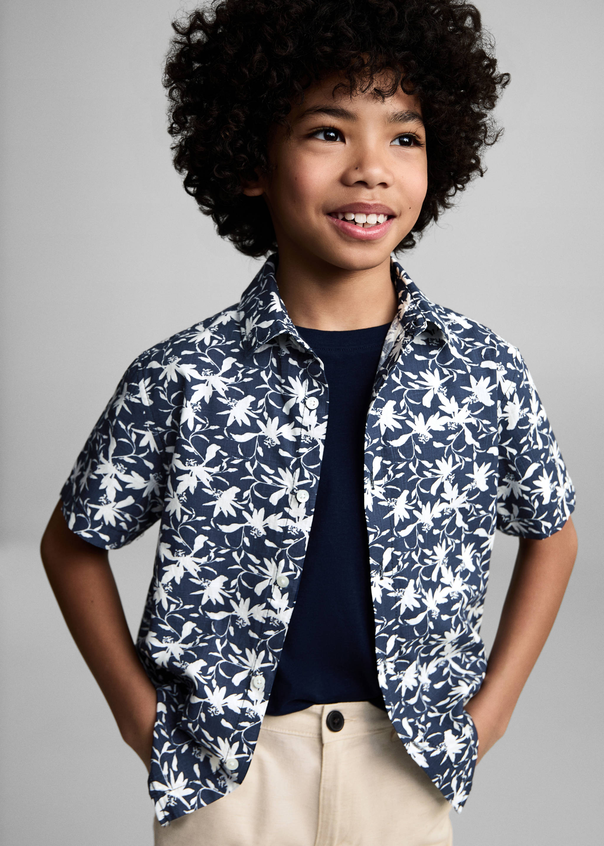 Linen chino Bermuda shorts - Medium plane