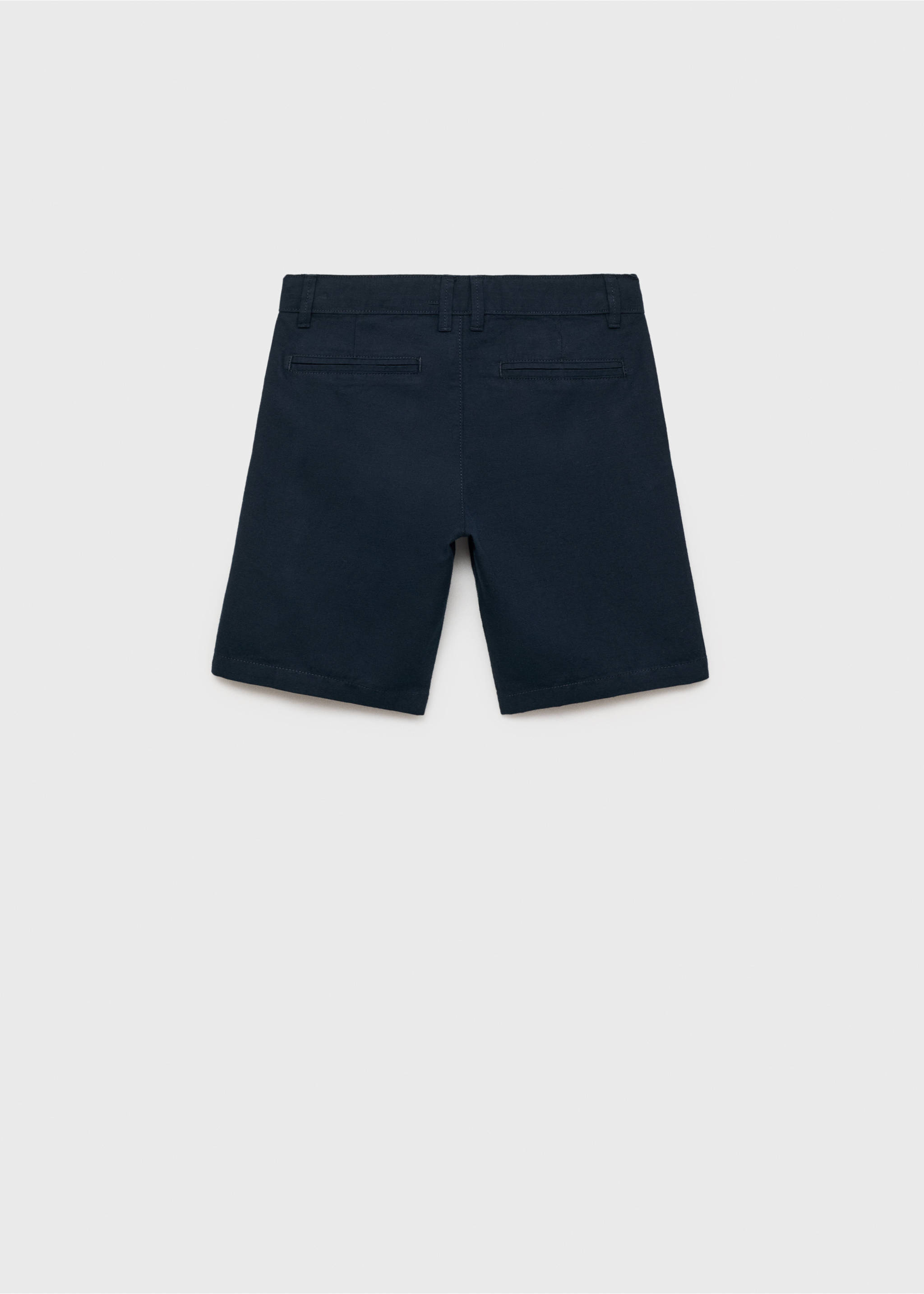 Linen chino Bermuda shorts - Reverse of the article, Dark Navy. Ref: 87034404-00.