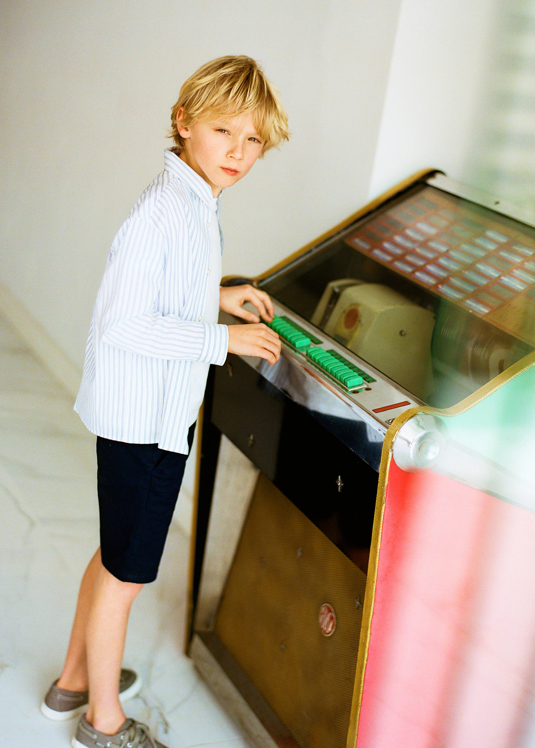 Linen chino Bermuda shorts - Details of the article 5