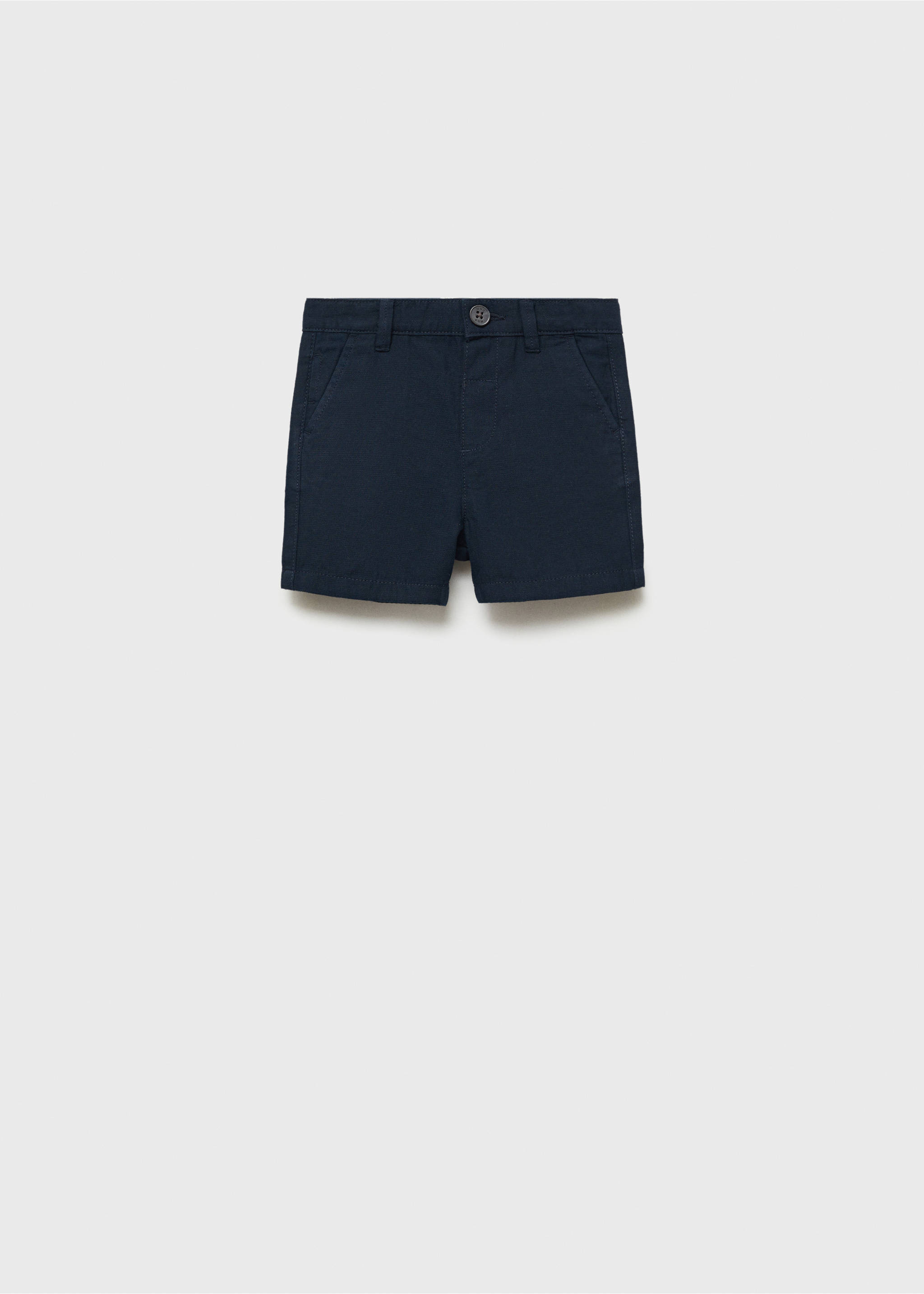 Bermudashorts aus Leinen mit Baumwolle - Artikel ohne Model, Dunkles Marineblau. Ref: 87034405-00.