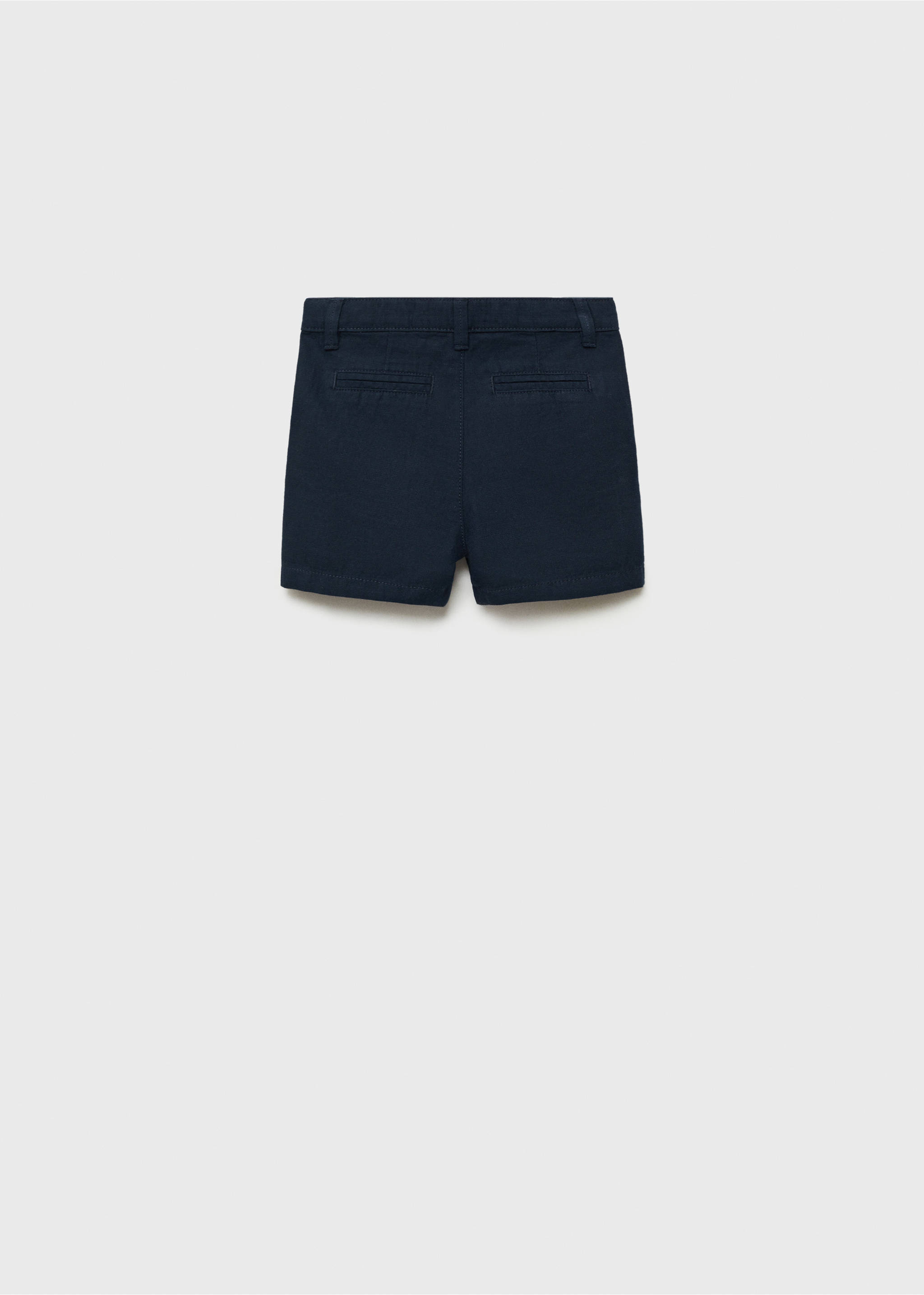 Bermudashorts aus Leinen mit Baumwolle - Rückseite des Artikels, Dunkles Marineblau. Ref: 87034405-00.