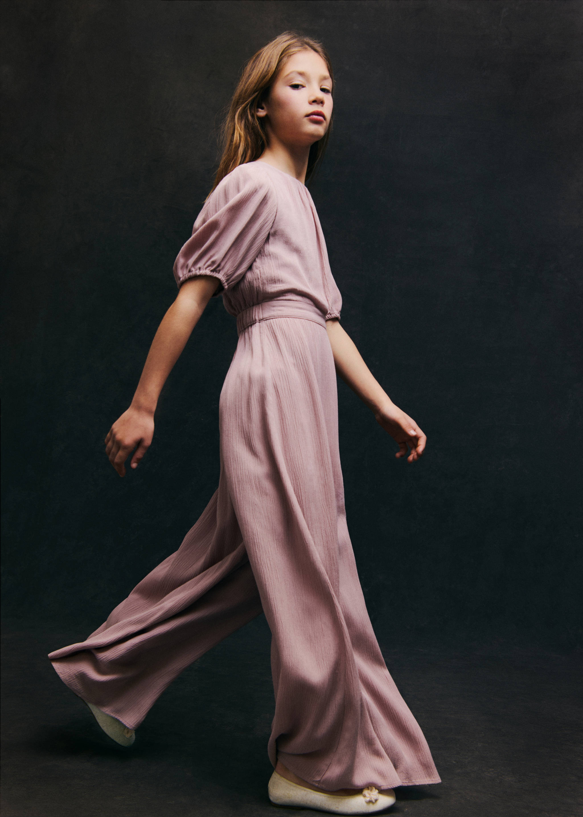 Cut-out back jumpsuit - Details of the article 5, Pink. Ref: 87034407-00.