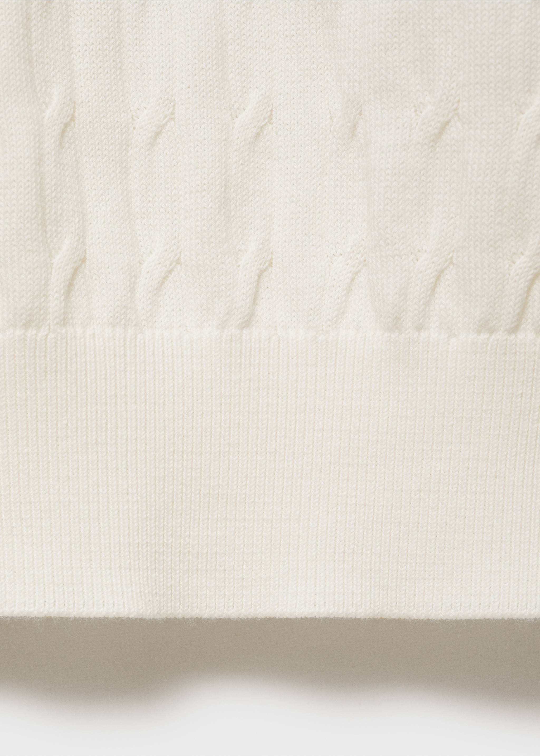 Poloshirt aus 100 % Baumwolle mit großem Perlmuster - Detail des Artikels 0, Cremeweiß. Ref: 87034411-00.