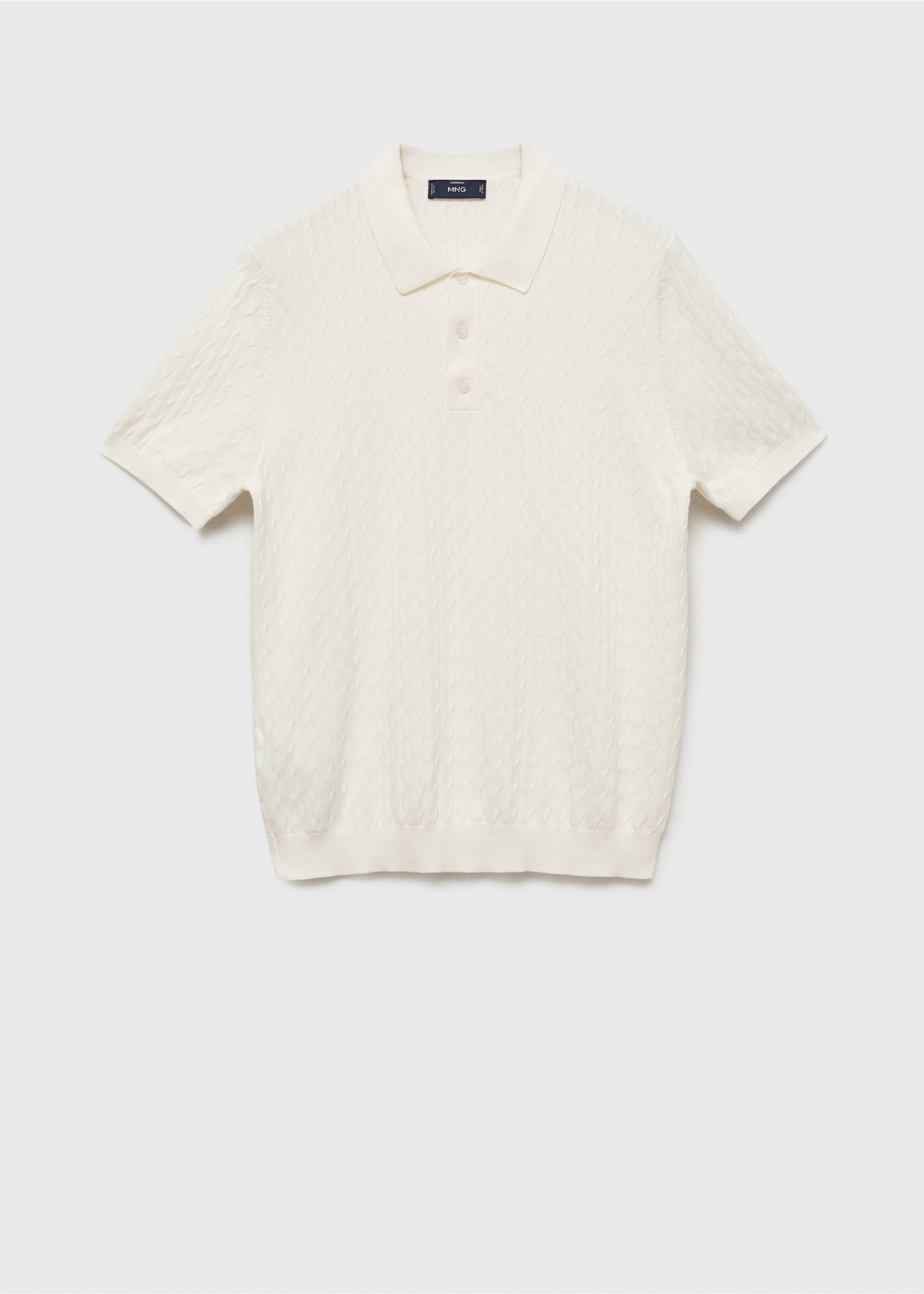 Poloshirt aus 100 % Baumwolle mit großem Perlmuster - Artikel ohne Model, Cremeweiß. Ref: 87034411-00.