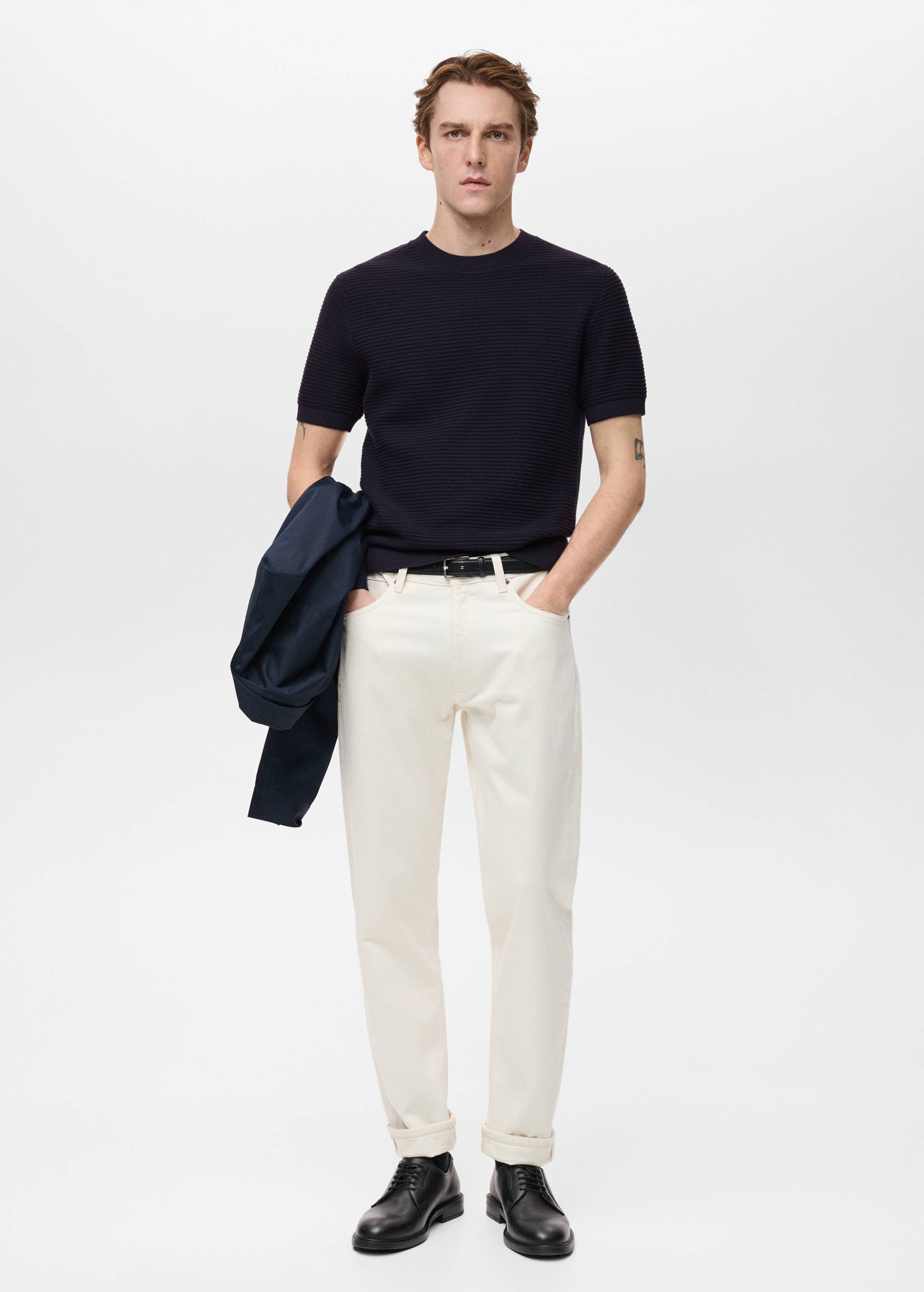 T-shirt maille fine structure - Plan général