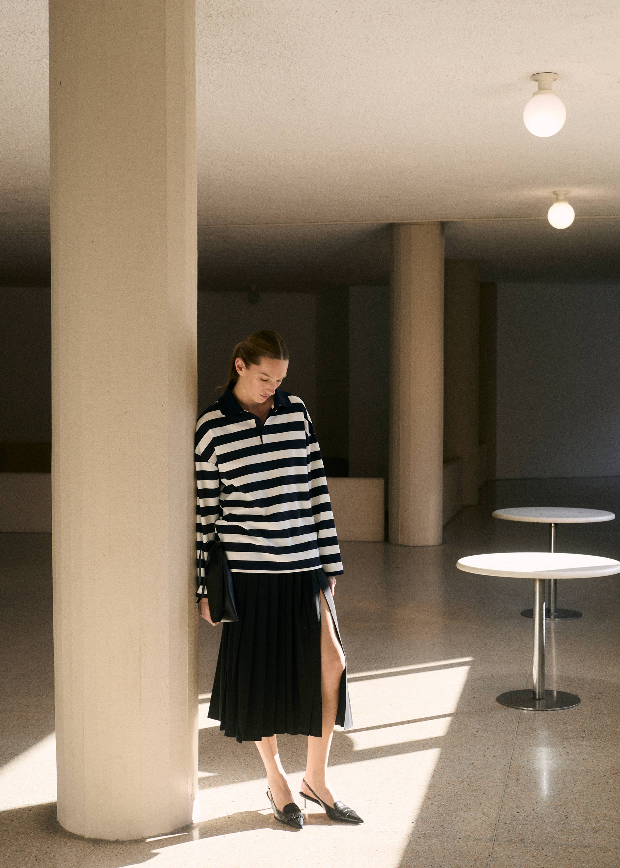 Sudadera rayas cuello polo - Plano general