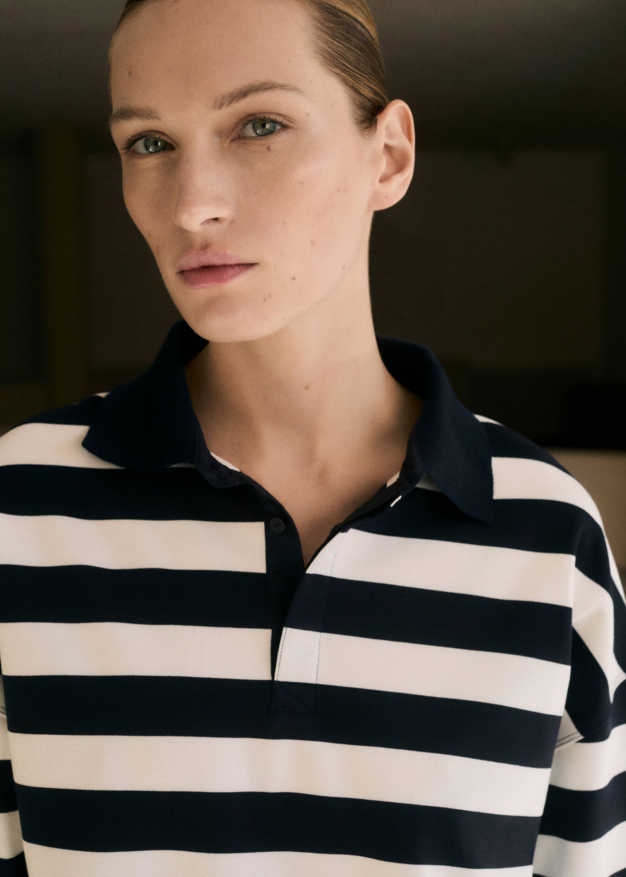 Sudadera rayas cuello polo - Detalle del artículo 1