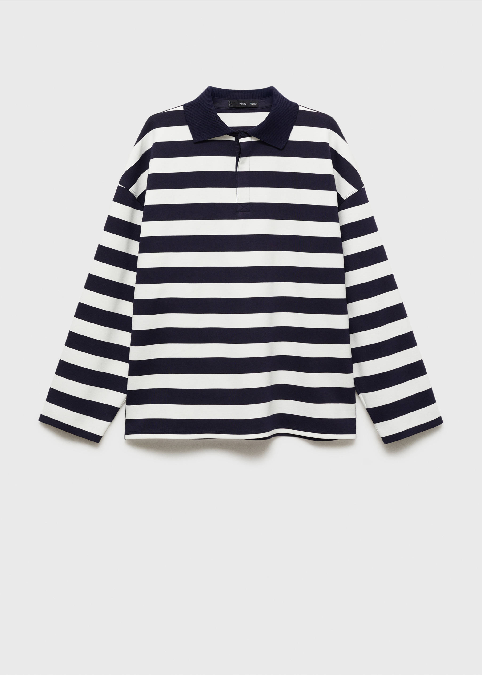 Striped polo-neck sweatshirt - Article without model, Dark Navy. Ref: 87034416-00.
