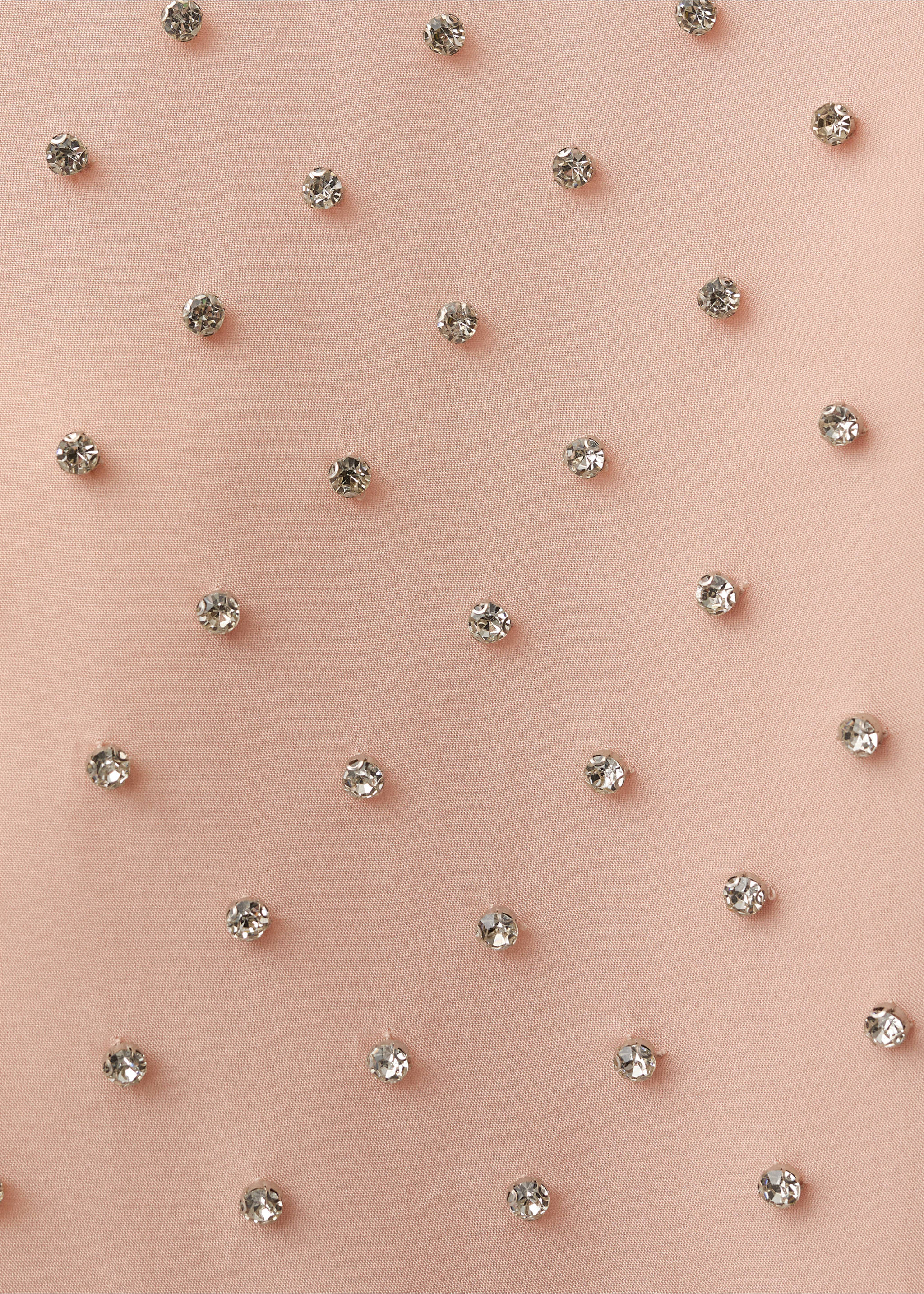Midi-Rock mit Kristallstein-Applikationen - Detail des Artikels 0, Pastellrosa. Ref: 87034419-00.