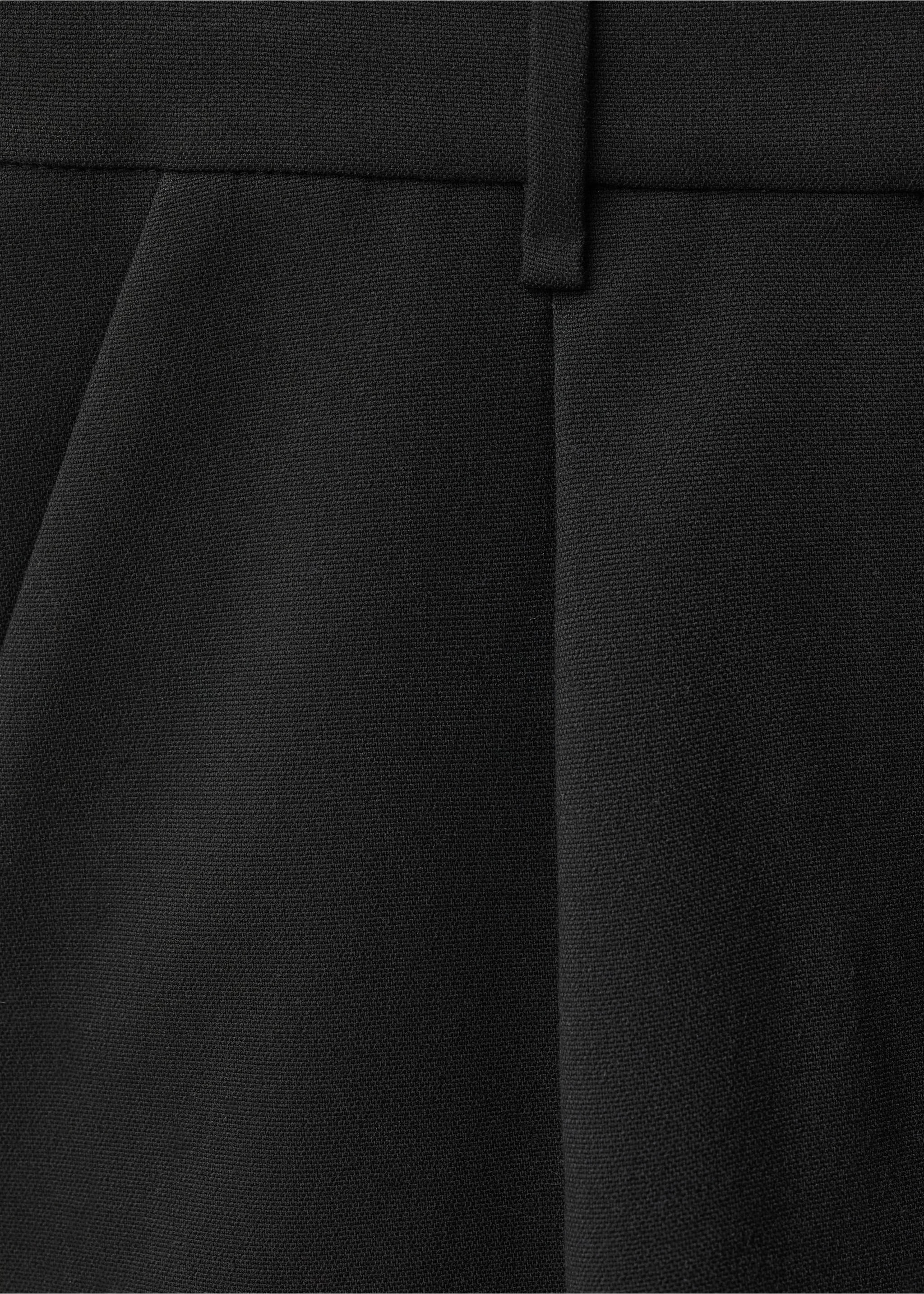 Suit shorts with pleat detail - Details of the article 0, Black. Ref: 87034420-00.