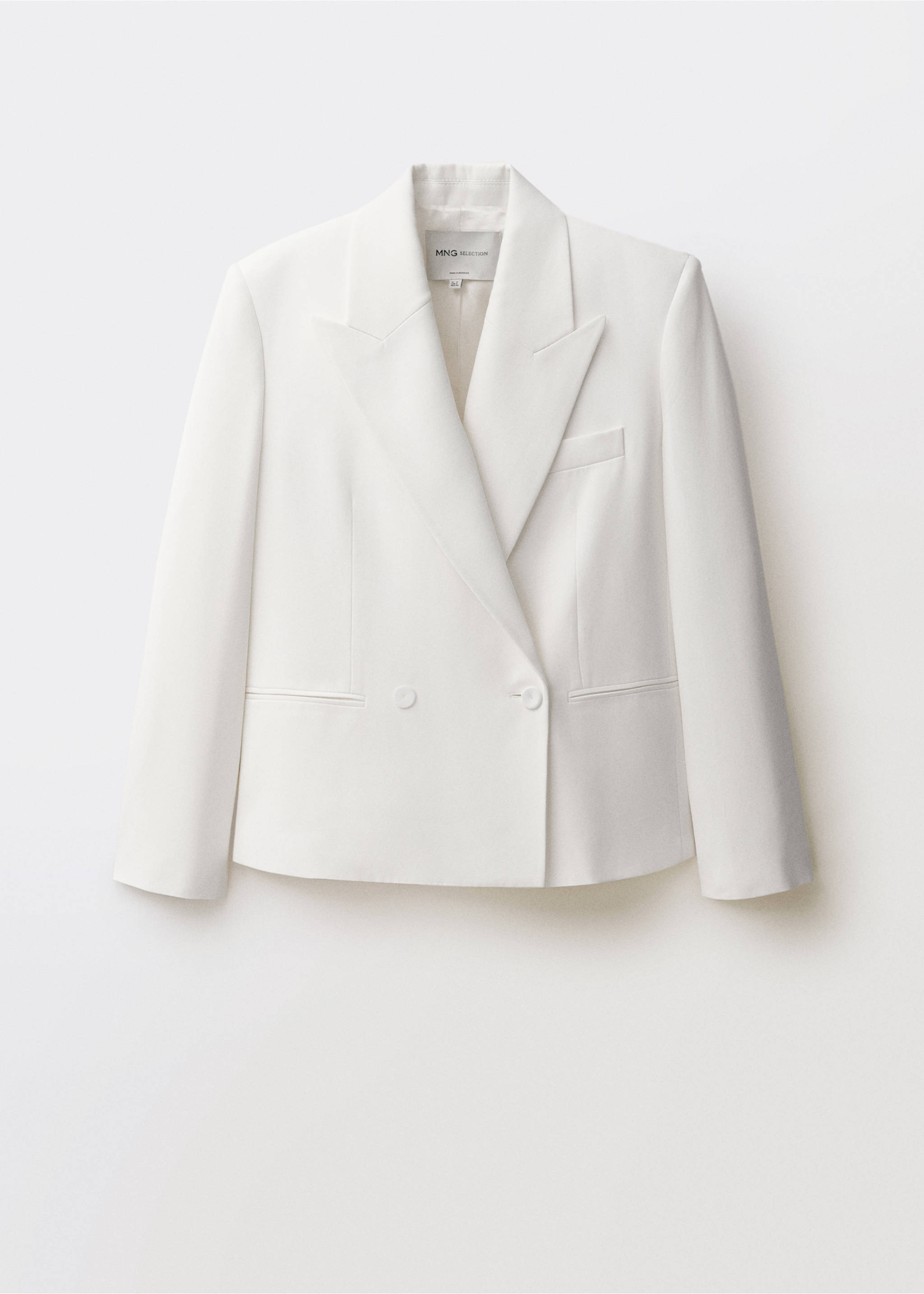 Oversized double-breasted suit jacket - Article without model, White. Ref: 87034421-00.