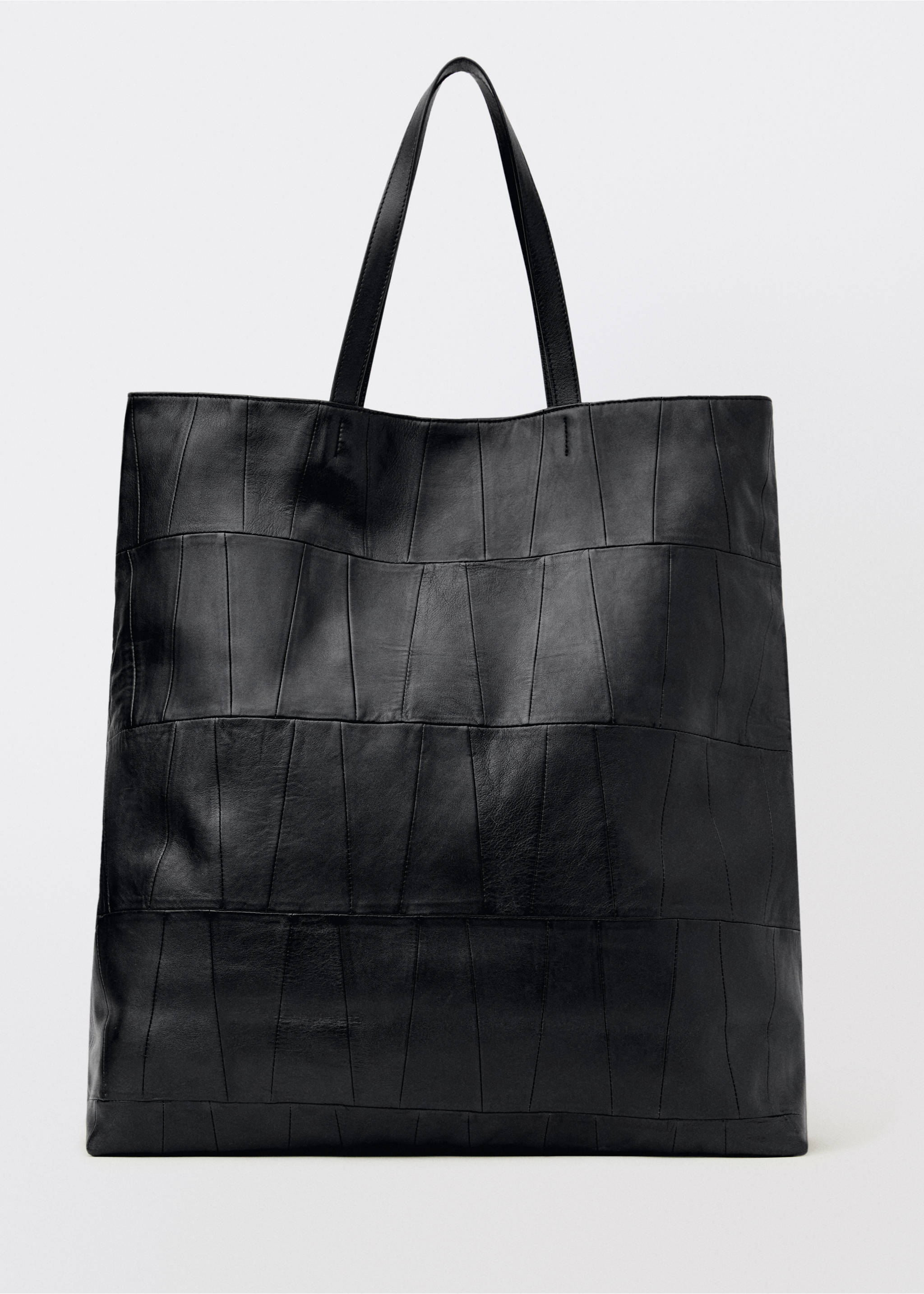 Patchwork leather shopper bag - Article without model, Black. Ref: 87034423-00.