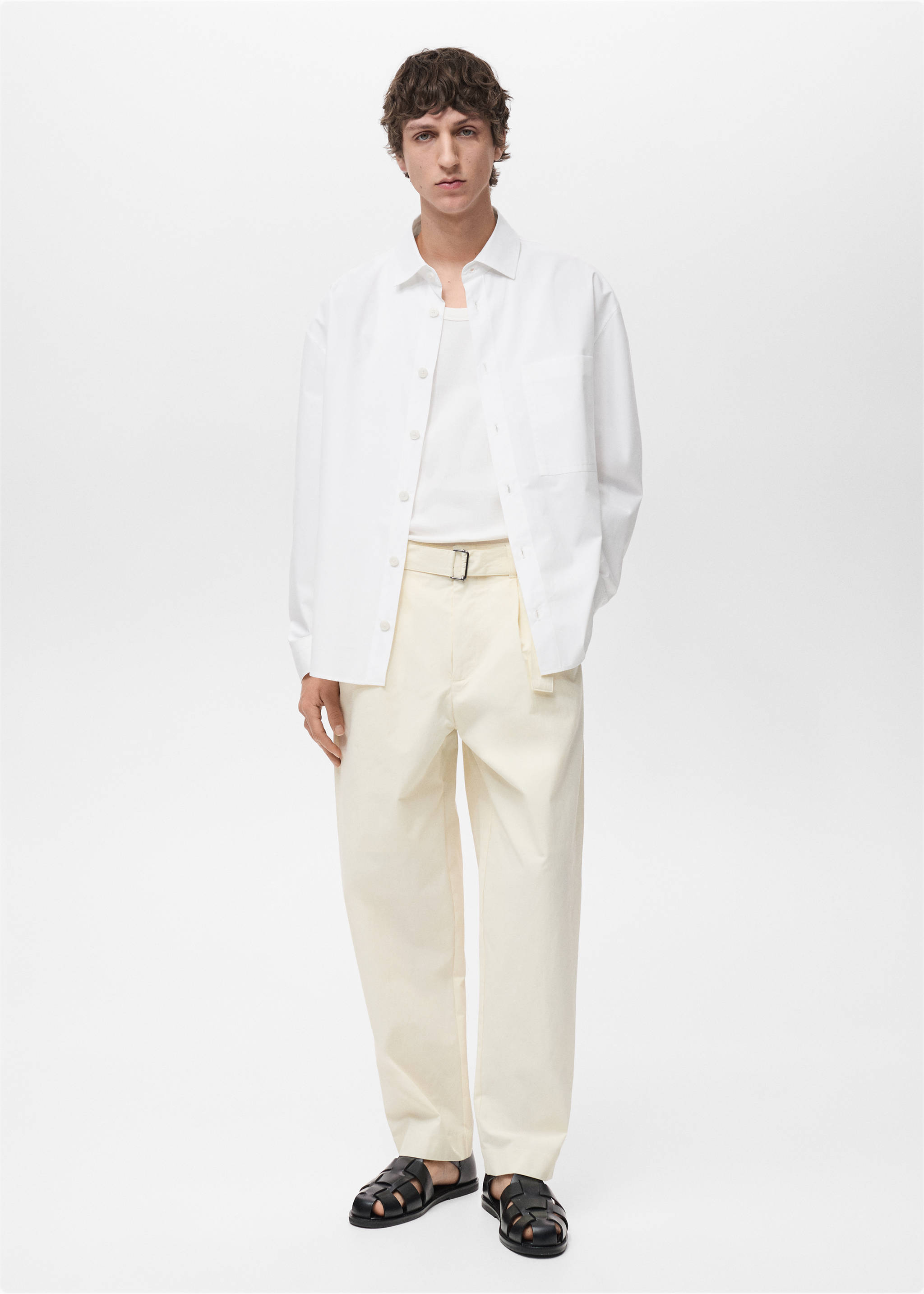 100% cotton relaxed-fit shirt - General plane, White. Ref: 87034424-00.