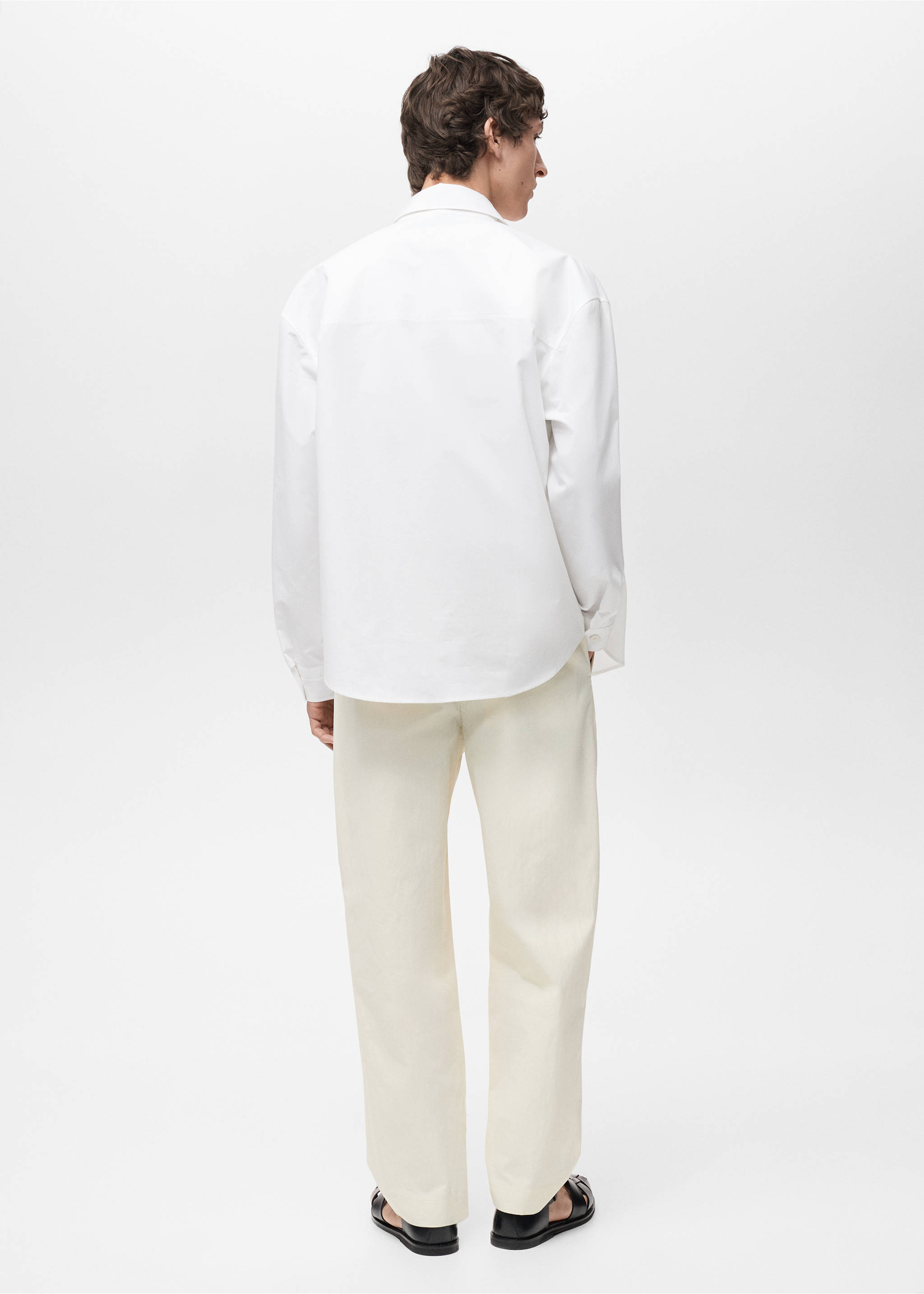100% cotton relaxed-fit shirt - Reverse of the article, White. Ref: 87034424-00.