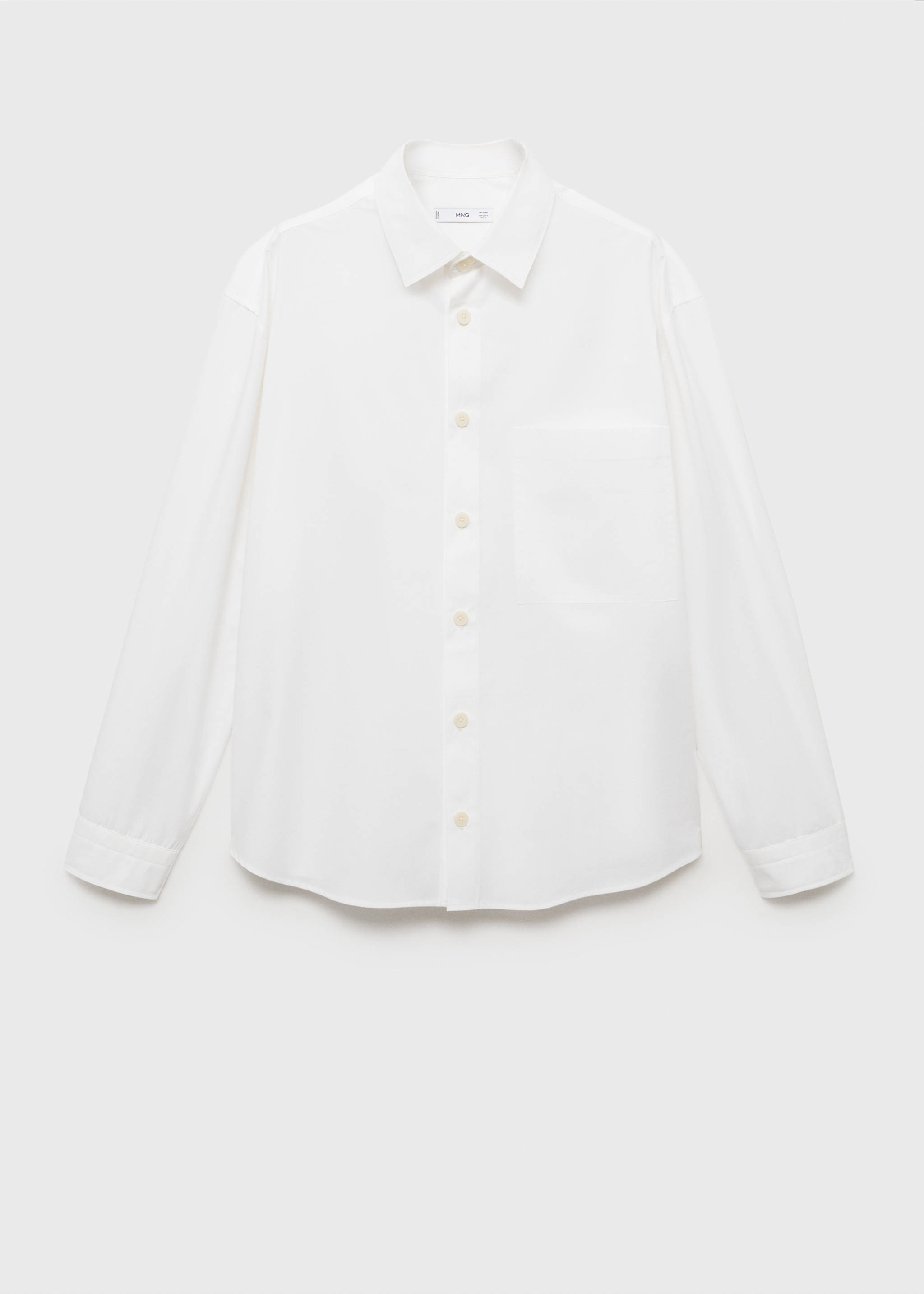100% cotton relaxed-fit shirt - Article without model, White. Ref: 87034424-00.