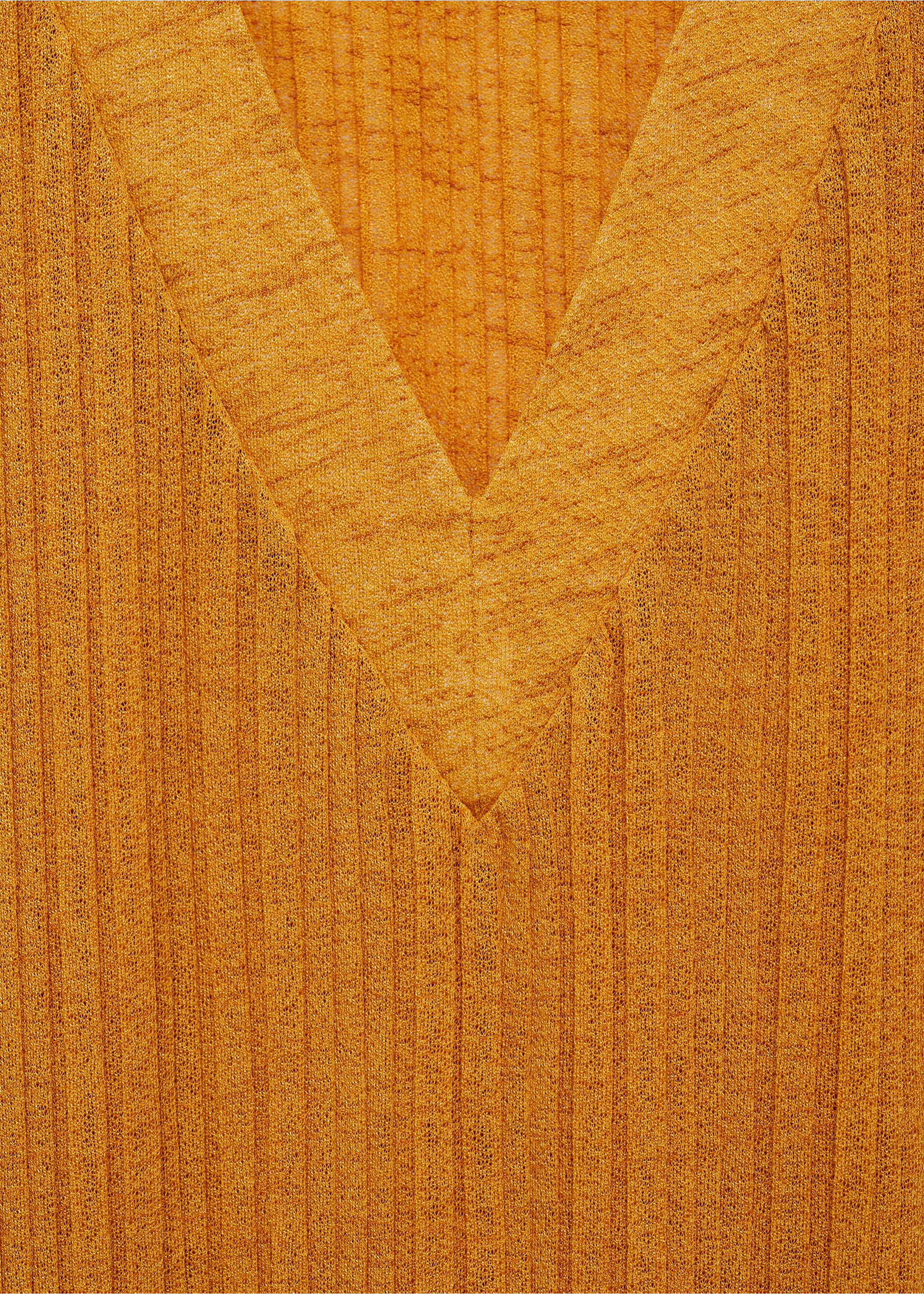 Vestido plissado cinto - Pormenor do artigo 8, Mostarda. Ref: 87034777-00.