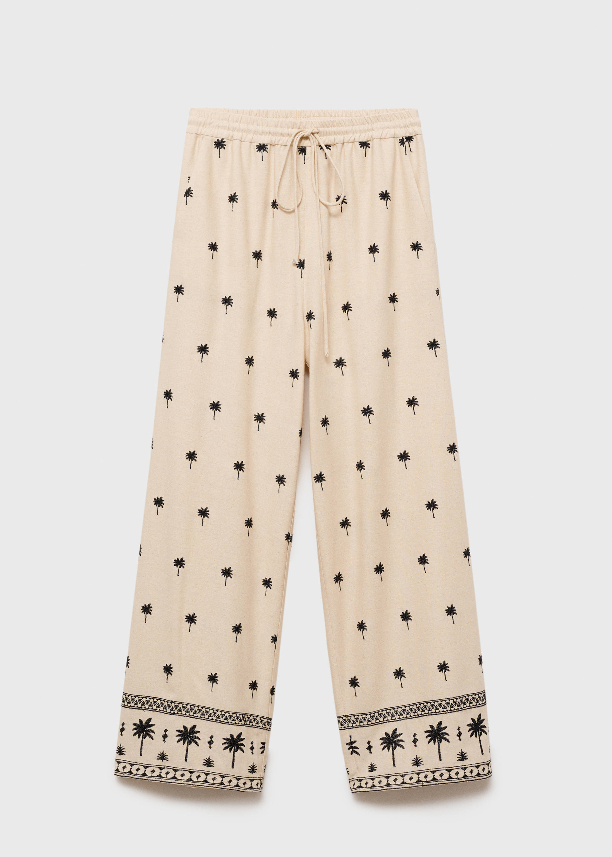 Embroidered straight-fit trousers - Article without model