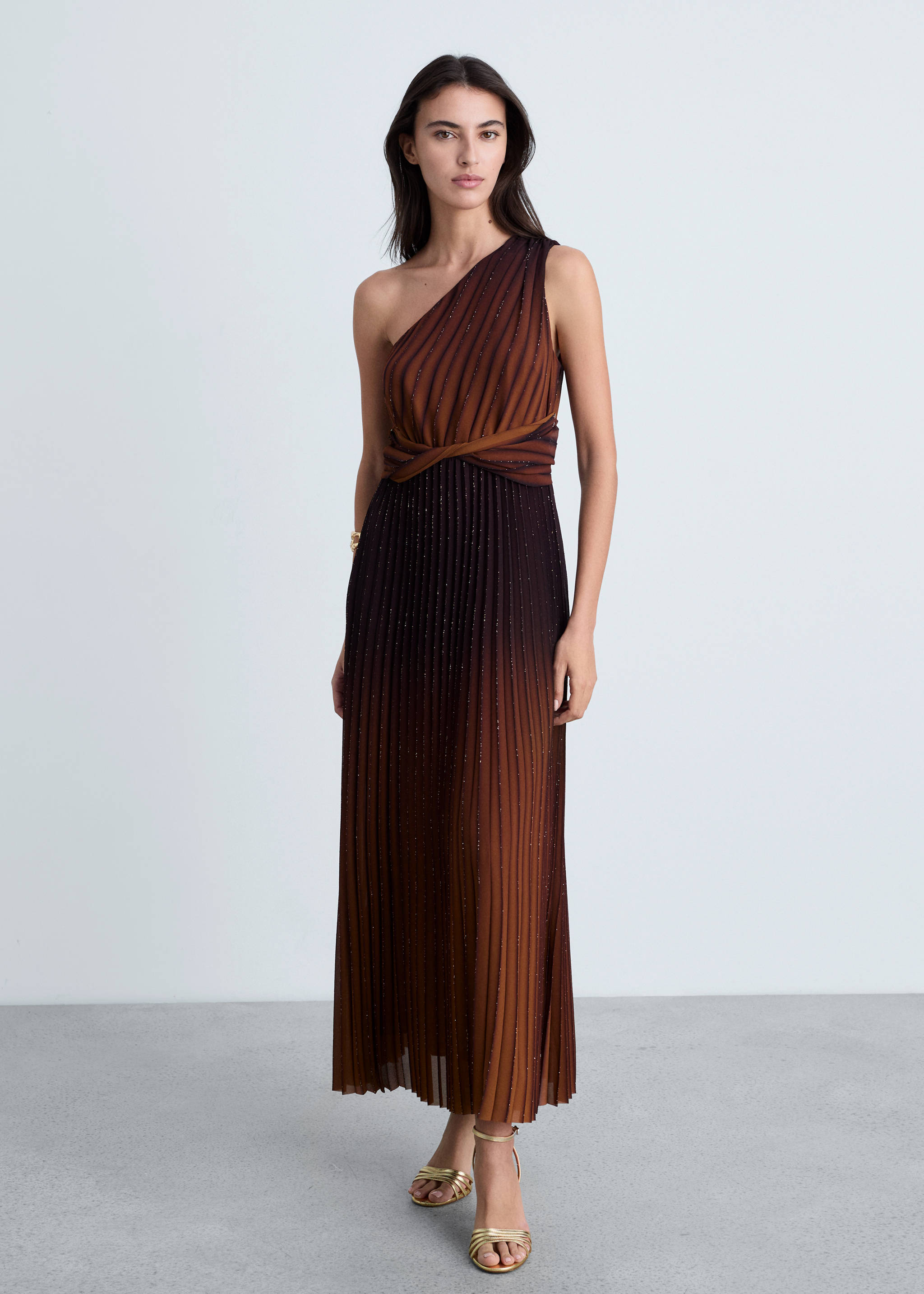 Gradient-effect pleated dress - General plane