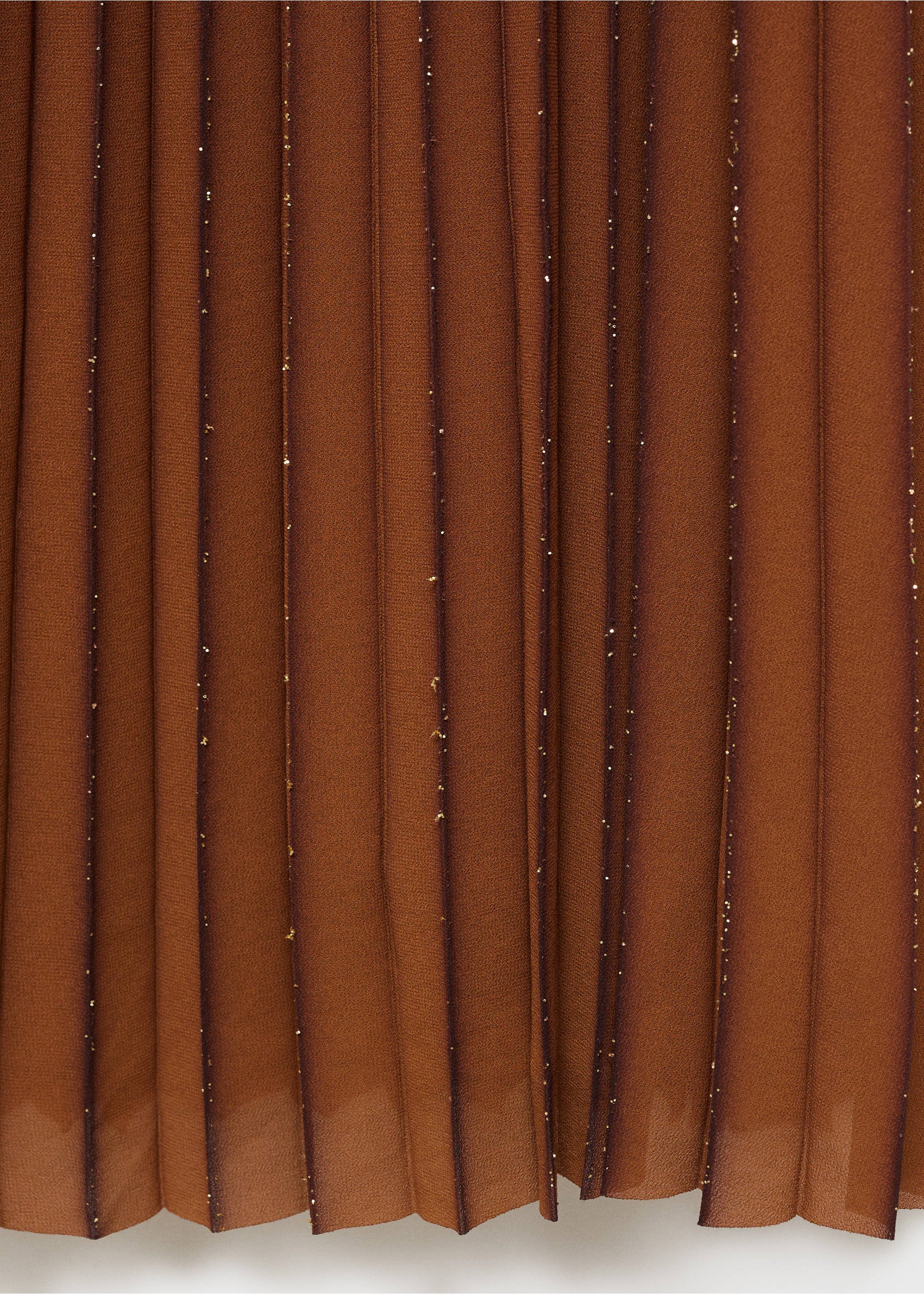 Gradient-effect pleated dress - Details of the article 0, Coffee. Ref: 87034782-00.