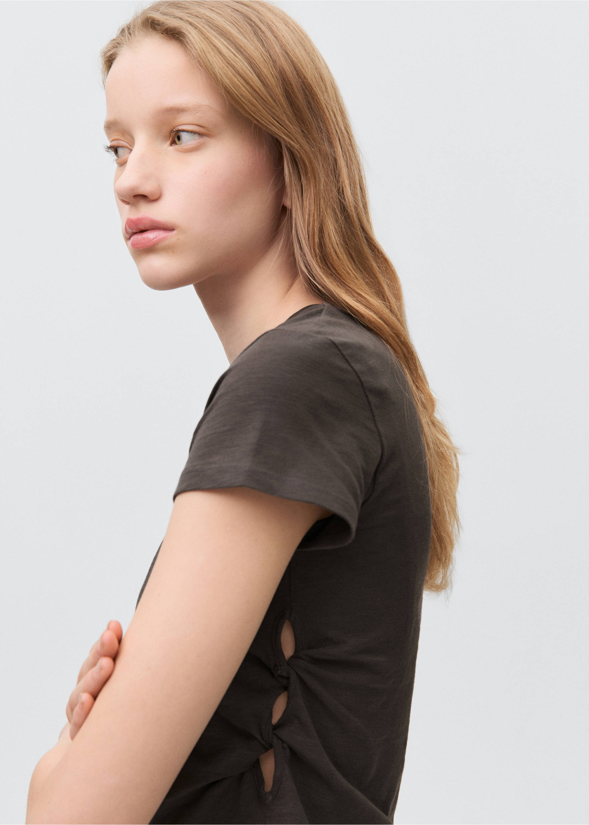 T-shirt nœud - Détail de l'article 1, Gris anthracite. Ref: 87034783-00.