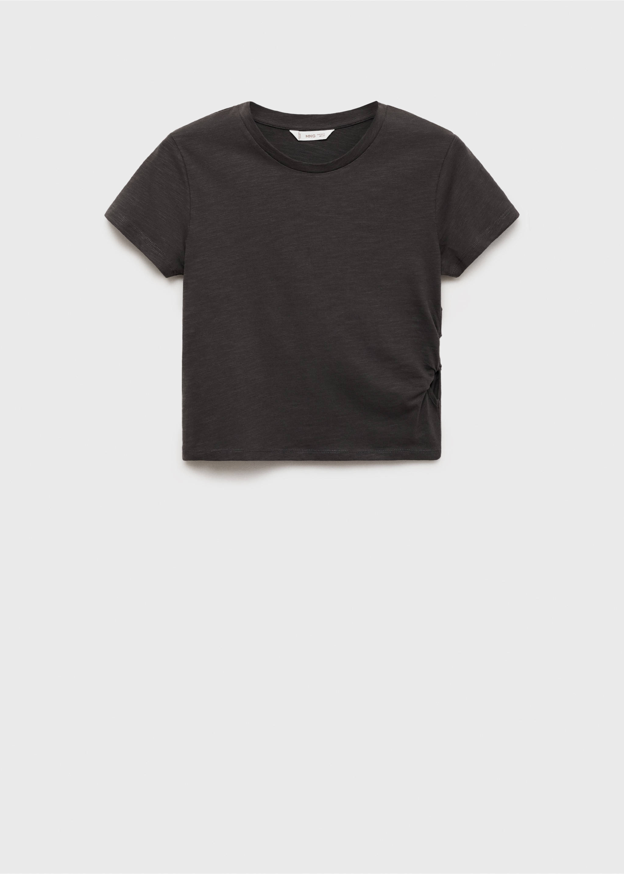 Knot detail T-shirt - Article without model, Charcoal. Ref: 87034783-00.