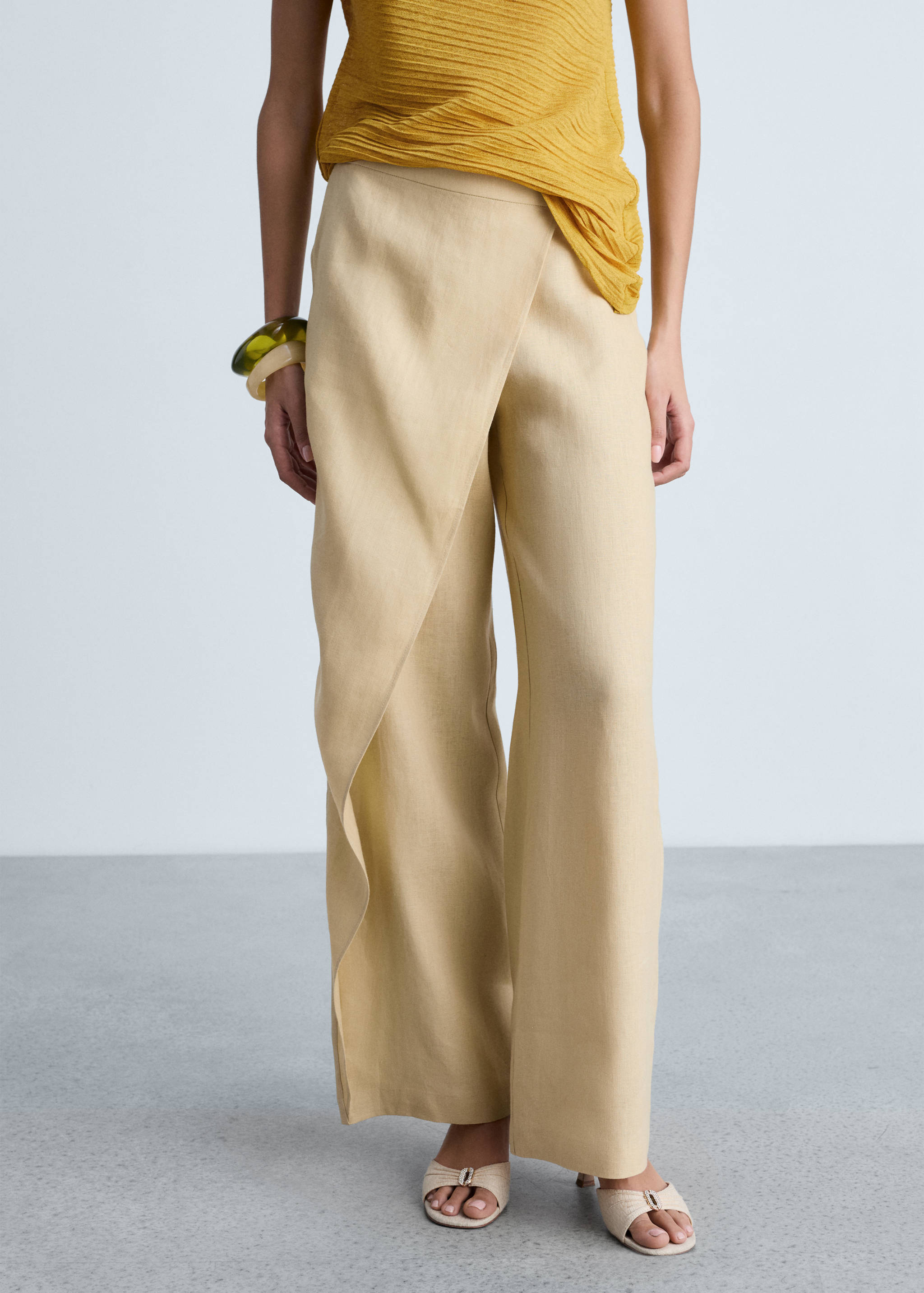 Linen crossover trousers - Medium plane